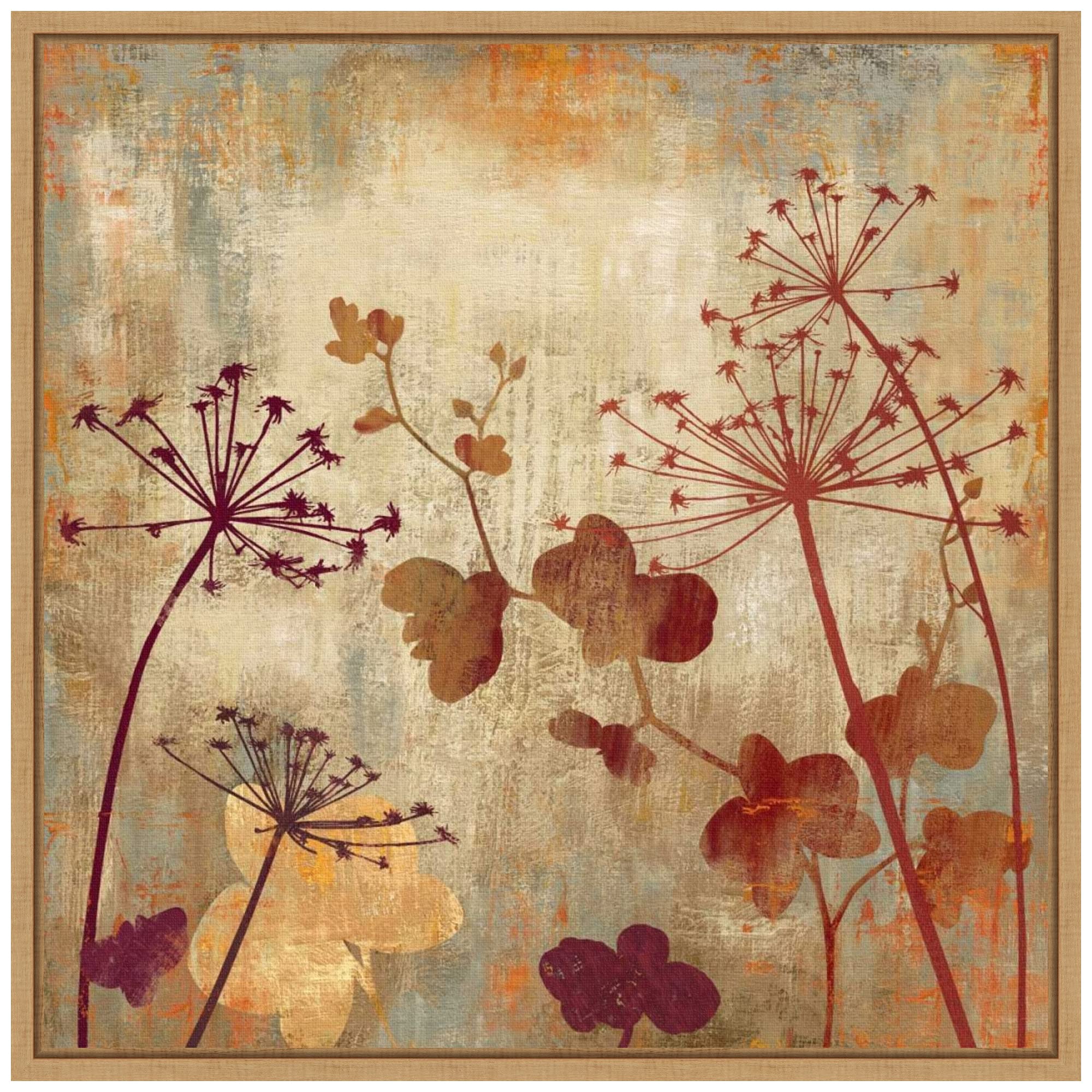 Amanti Art 16x16 Inch Framed Canvas Wall Art - Wild Field I Floral Painting by Aimee Wilson, Modern Contemporary Flower Artwork for Living Room, Bedroom, Bathroom Decor | Perfect for Home, Office & Gift Giving