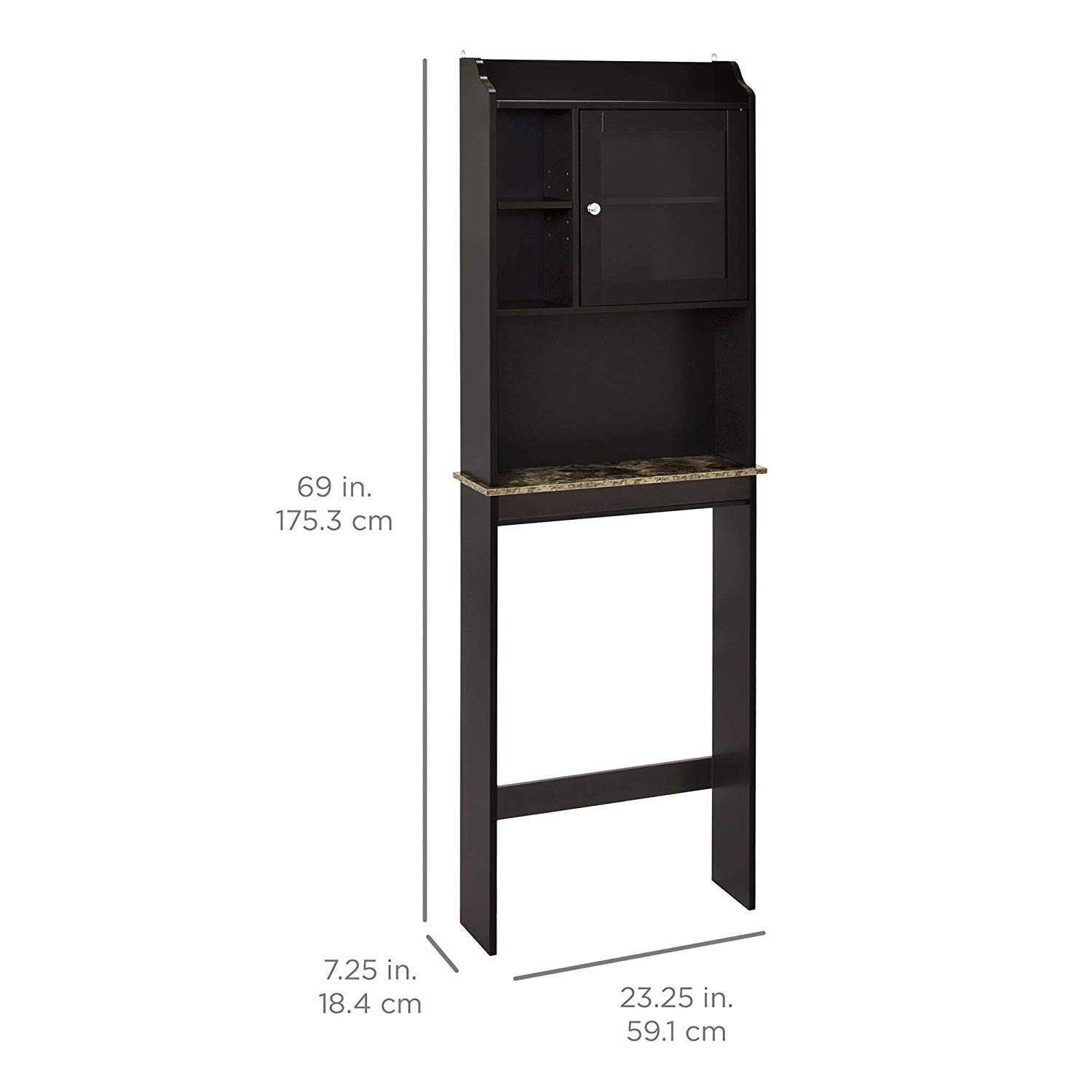 HomVent Over The Toilet Storage Cabinet - Freestanding Bathroom Organizer with Shelves | Space Saving Wooden Cabinet for Towels, Toiletries & Bath Essentials | Perfect for Small Bathrooms & Apartment Living