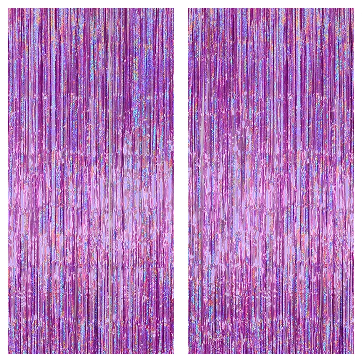 KatchOn Iridescent Purple Fringe Curtain - 8x3.25 Feet, Pack of 2 | Purple Streamers for Mermaid Birthday Party Decor | Valentine's Day & Wedding Decorations | Perfect for Baby Showers, Bridal Showers, and Home Decor