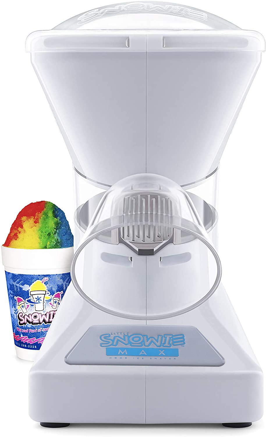 SNOWIE - Little Snowie Max Snow Cone Machine - Premium Shaved Ice Maker with 6 Flavor Syrup Sticks, White | Perfect for Summer Parties, Kids Treats & Backyard Events