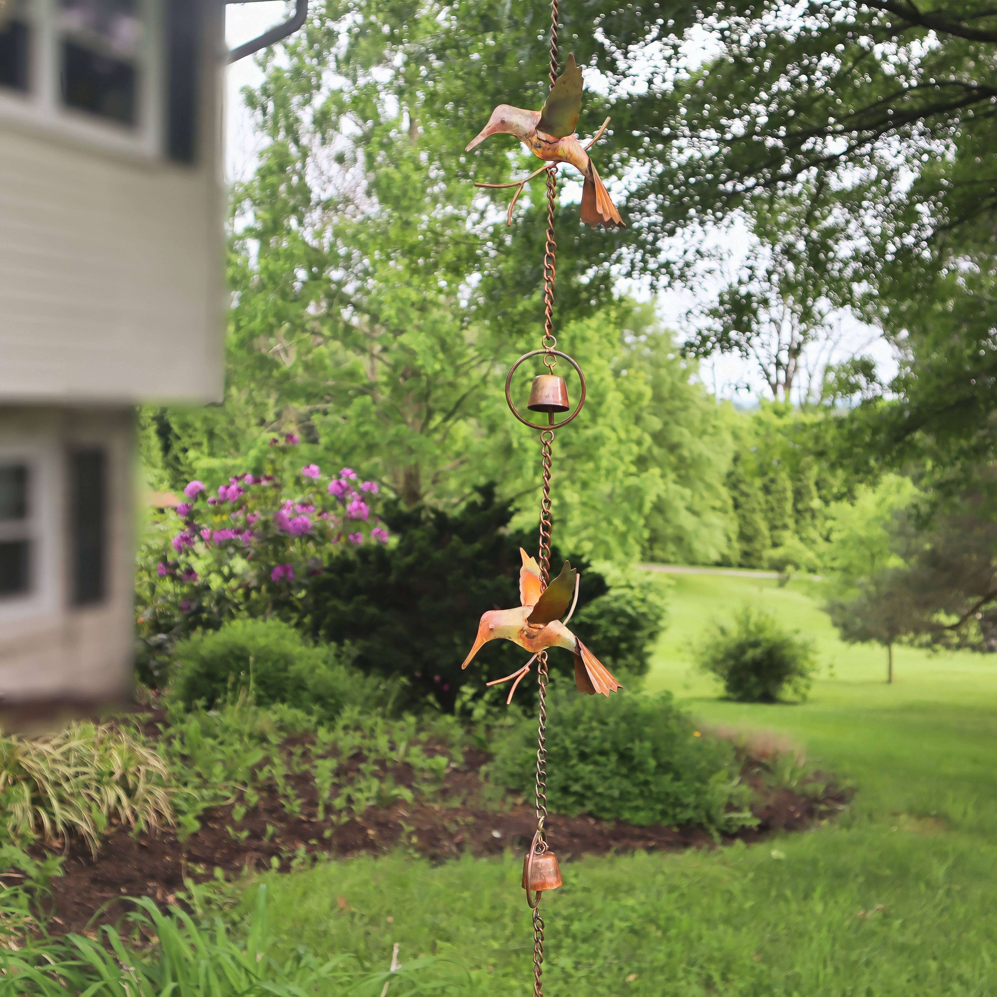 Beautiful Hummingbirds and Bells Hanging Ornament - Handmade Home Decor for Christmas, Garden, Patio & Wedding Decorations