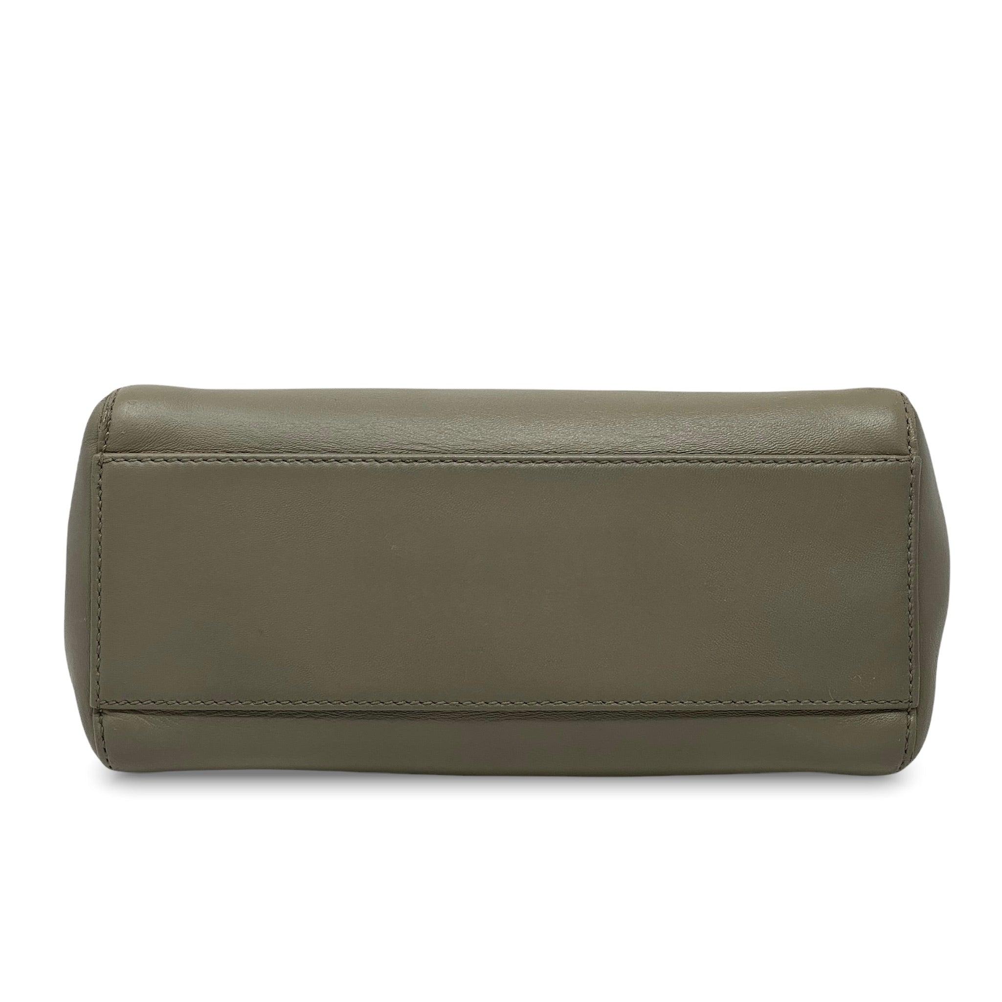 Fendi Grey Mini Peekaboo Leather Crossbody Bag for Women - Luxury Designer Handbag for Work, Travel & Evening Events