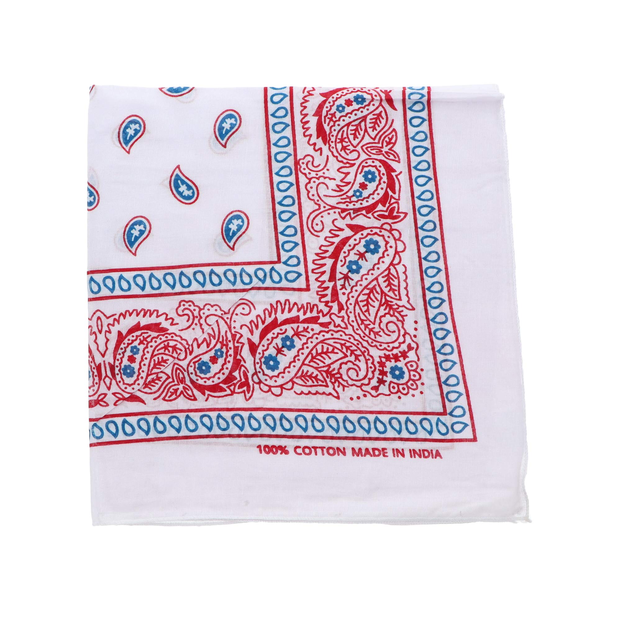 White Bandana With Colorful Paisley Print - Stylish Headwear for Women, Men, Outdoor Music Festivals & Summer Fashion Accessories