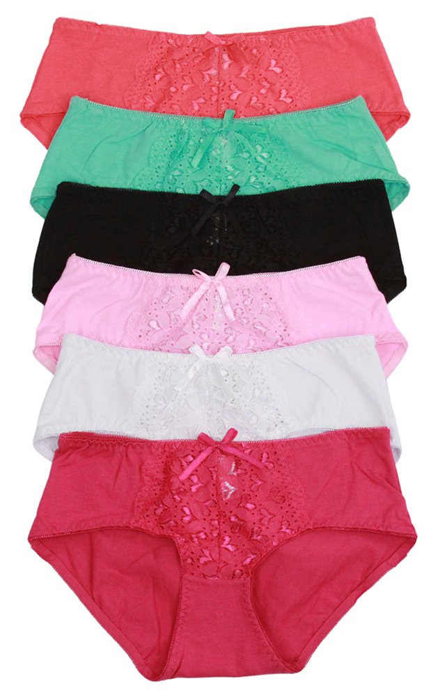 ToBeInStyle Women's 6-Pack Assorted Bikini Panties - Soft Cotton Underwear for Everyday Comfort, Workout & Lounge Wear