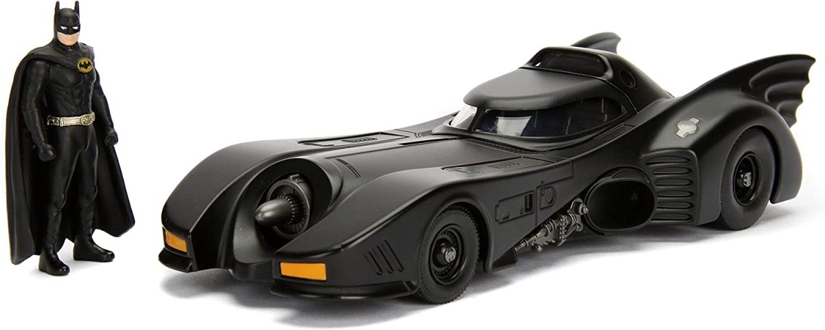 1:24 Scale Die Cast Batmobile with 3 Batman Action Figures - Collectible DC Comics Toy for Display & Play