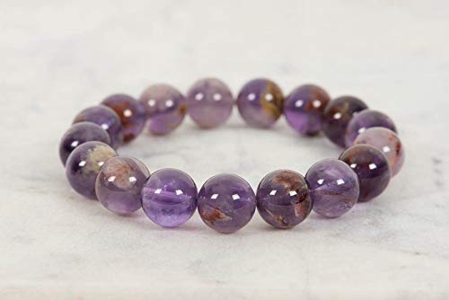 Handmade Amethyst Cacoxenite Bracelet - 10mm Natural Grade A Gemstone Statement Jewelry for Women | Perfect for Spiritual Healing, Meditation & Boho Fashion