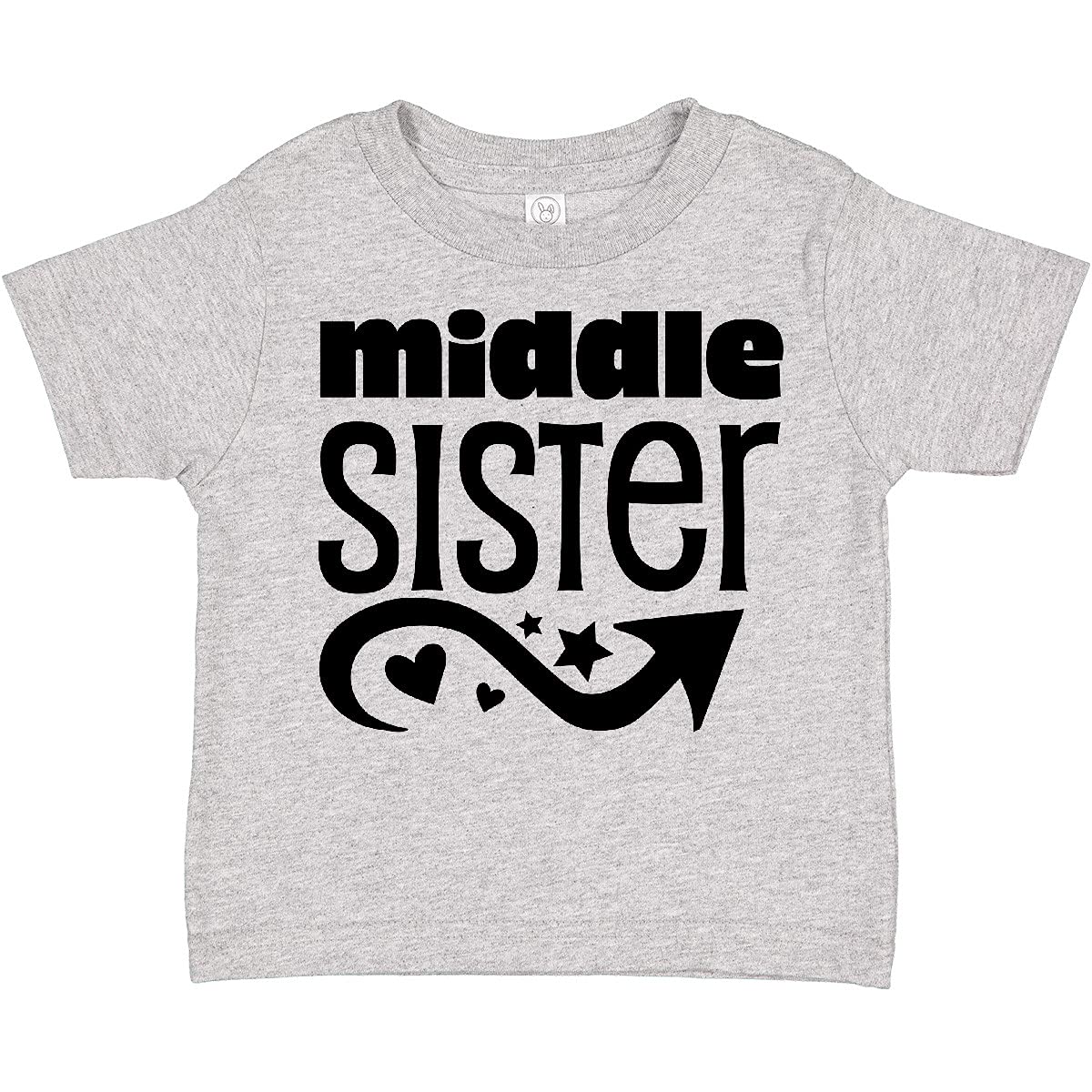 Inktastic Middle Sister Toddler T-Shirt - Cute Sibling Matching Outfit for Toddler Girls - Perfect for Family Photos, Birthdays & Sister Bonding Moments