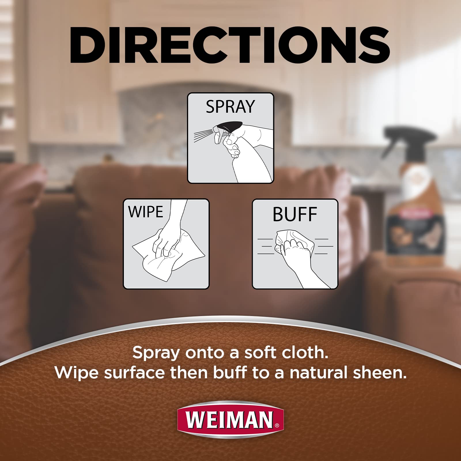 Weiman Leather Cleaner & Conditioner Kit - 2 Pack with Microfiber Towel | Deep Cleans, Conditions & Protects Leather Couches, Boots, Bags, Car Seats & More | Ideal for Home, Office & Auto Interior Care