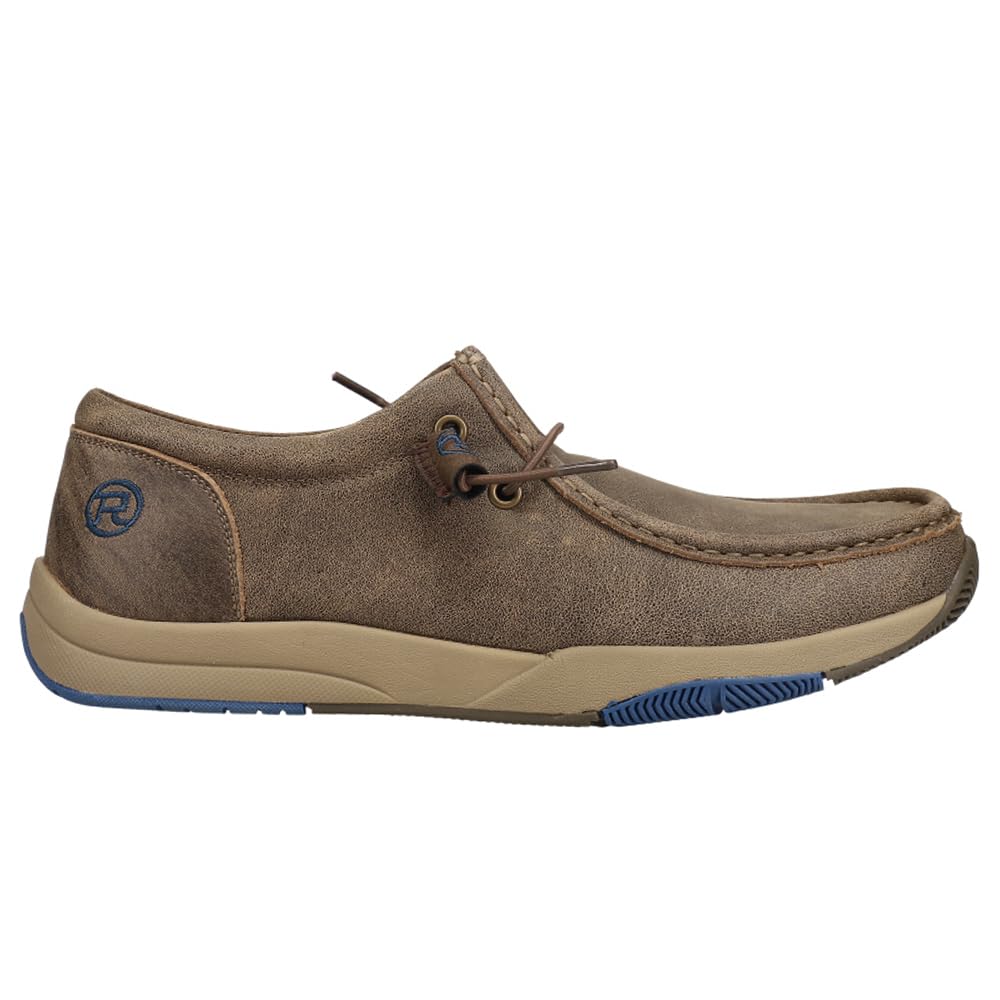 ROPER Men's Slip On Casual Shoes - Lightweight Comfortable Loafers for Walking, Work & Travel - Brown Leather Slip-On Shoes for Men
