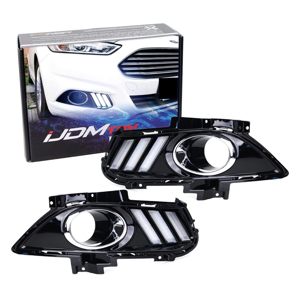 2013-2016 Ford Fusion LED Daytime Running Light Fog Bezel Replacement - Exact Fit DRL Lights for Improved Visibility & Safety (Perfect for Night Driving, Foggy Conditions & Enhanced Style)