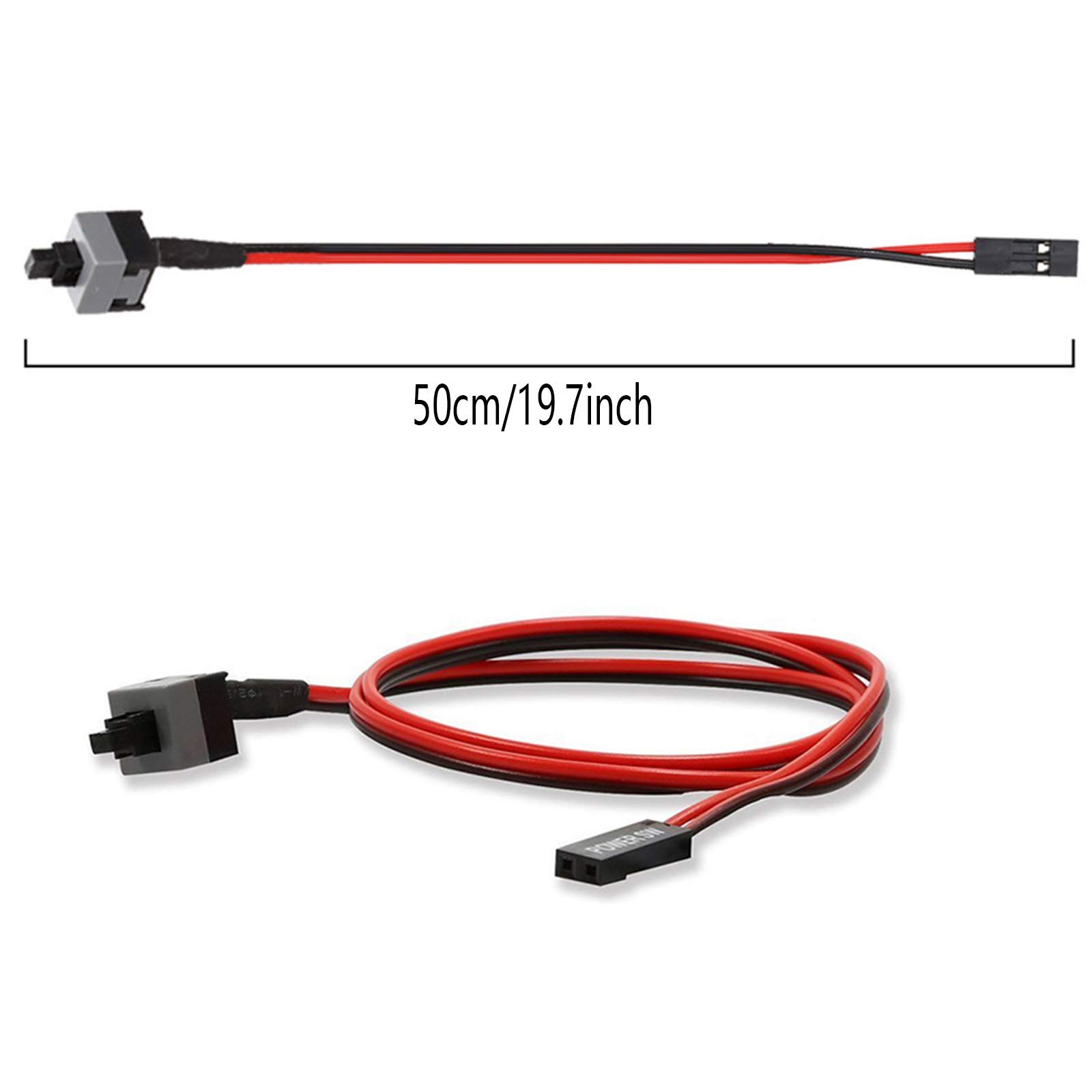3PCS PC Motherboard 2-Pin Power Switch Cable with On/Off Button - Computer Case Reset Cord for DIY PC Builds, Gaming Rigs & Workstations