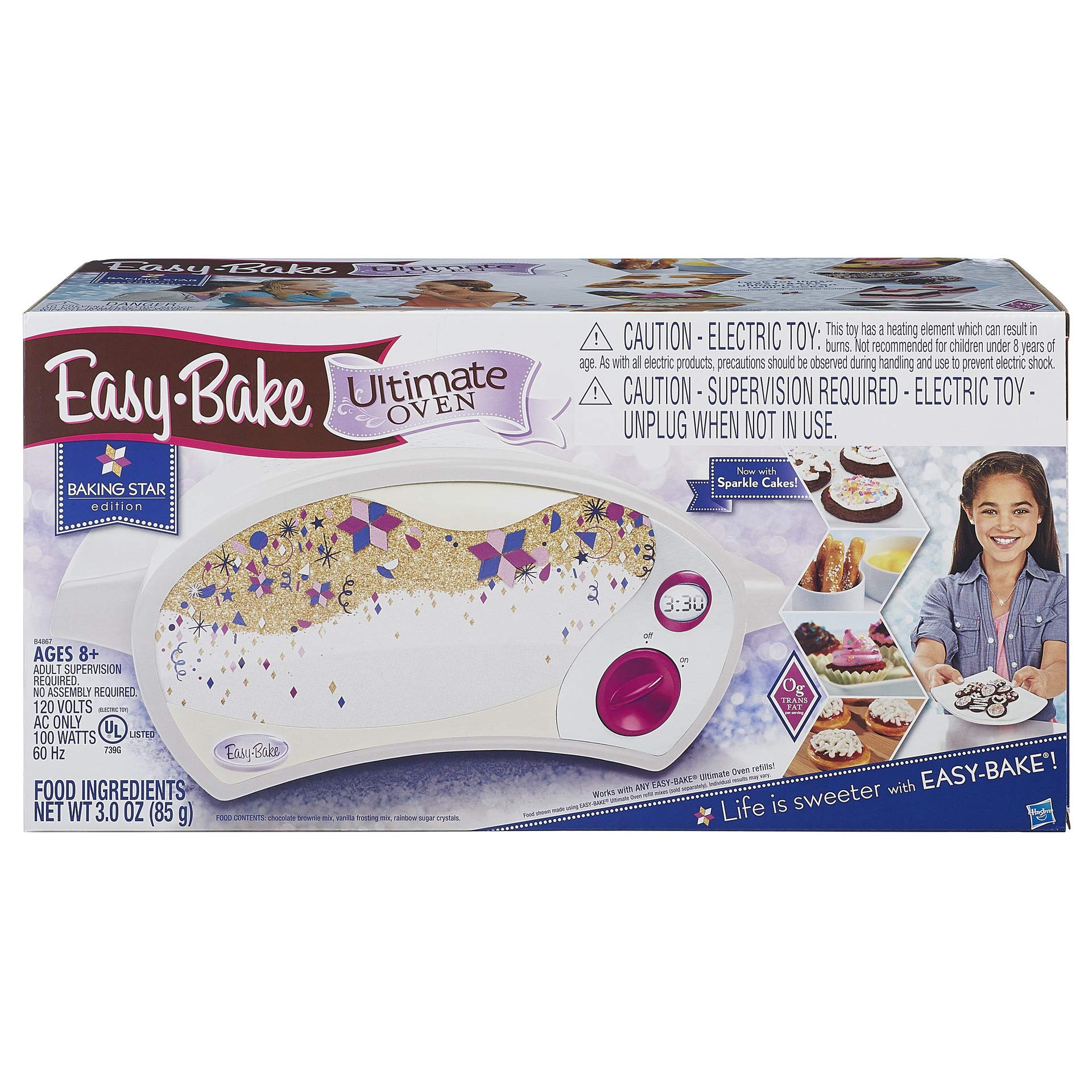Easy Bake Oven Star Edition Baking Set with Red Velvet Cupcakes & Chocolate Chip Cookies Mix - Includes Farberware Wire Whisk for Kids Baking | Perfect for Birthday Gifts, Holiday Baking & Family Fun Activities