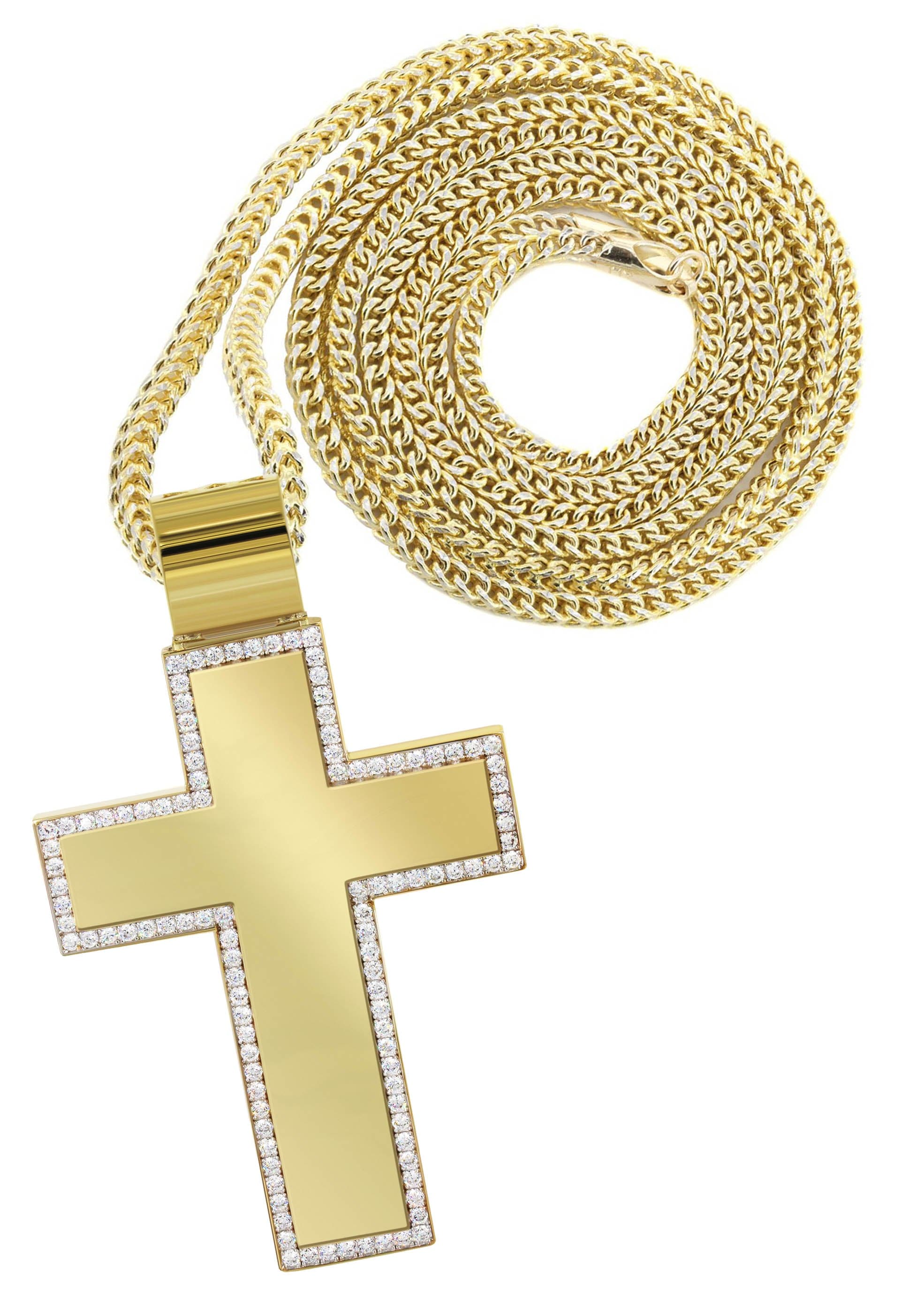 10K Yellow Gold Crucifix Necklace for Men & Women - 55 Grams Solid Gold Religious Pendant - Perfect for Baptism, First Communion, Confirmation & Everyday Wear
