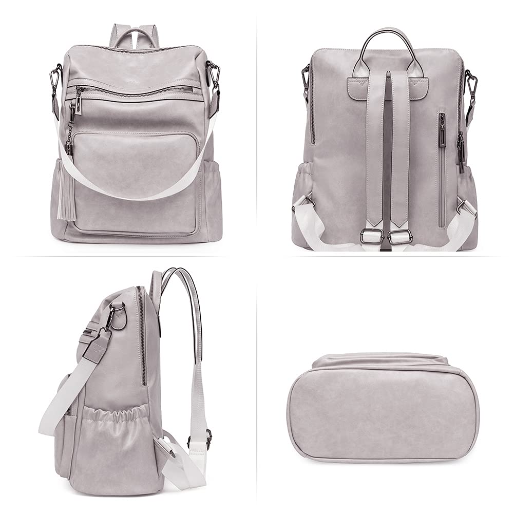 CLUCI Women's Fashion Leather Backpack Purse - Large Designer Shoulder Bag with Tassel for Travel, Work & Daily Use | Stylish Handbag for Commuting, Shopping & Weekend Outings