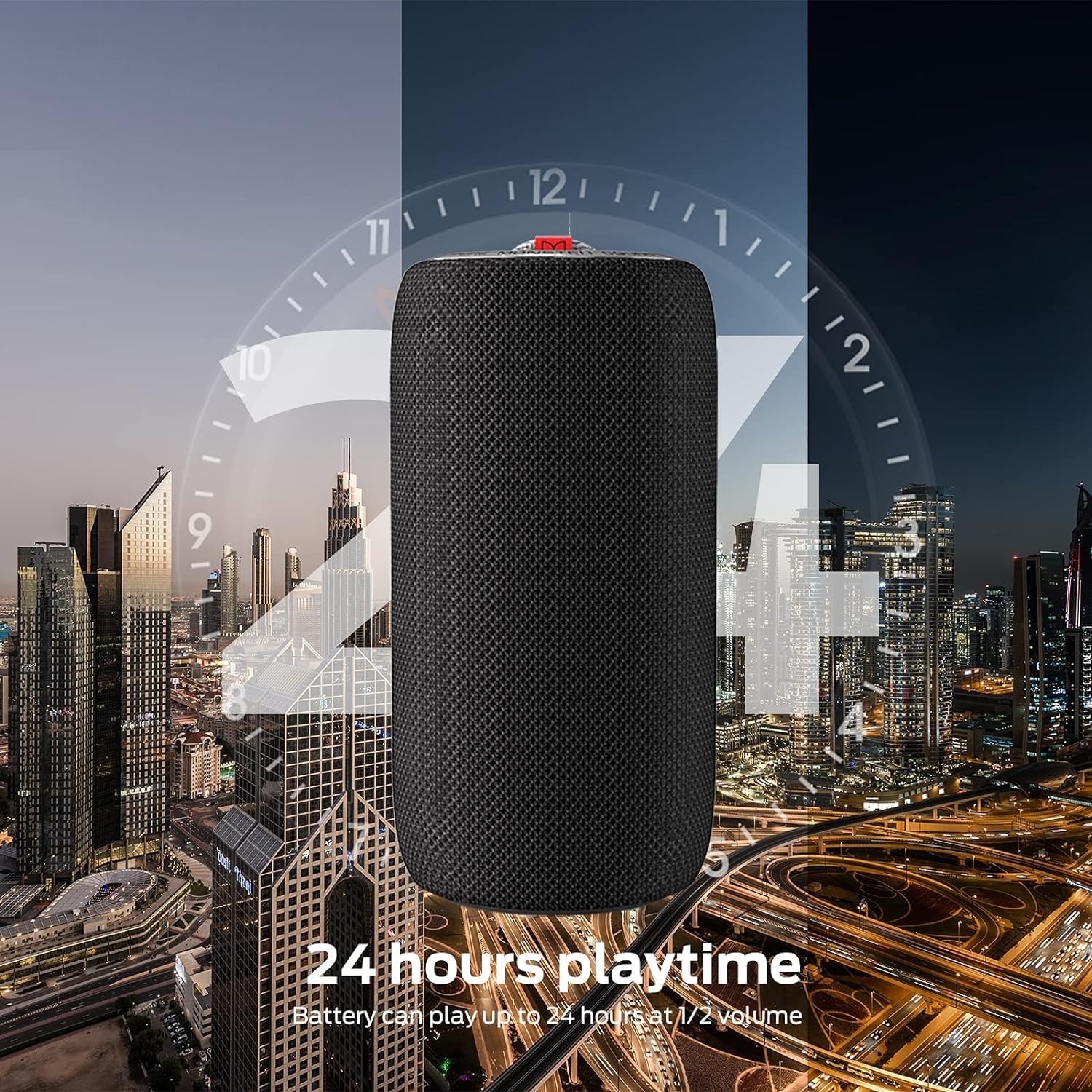 Monster S310 Bluetooth Speaker - 30W Portable Wireless Speaker with True Stereo Pairing, IPX5 Waterproof, Bluetooth 5.2, Built-in Mic, 24H Battery - Perfect for Outdoor, Camping, Beach & Home Use (Black)