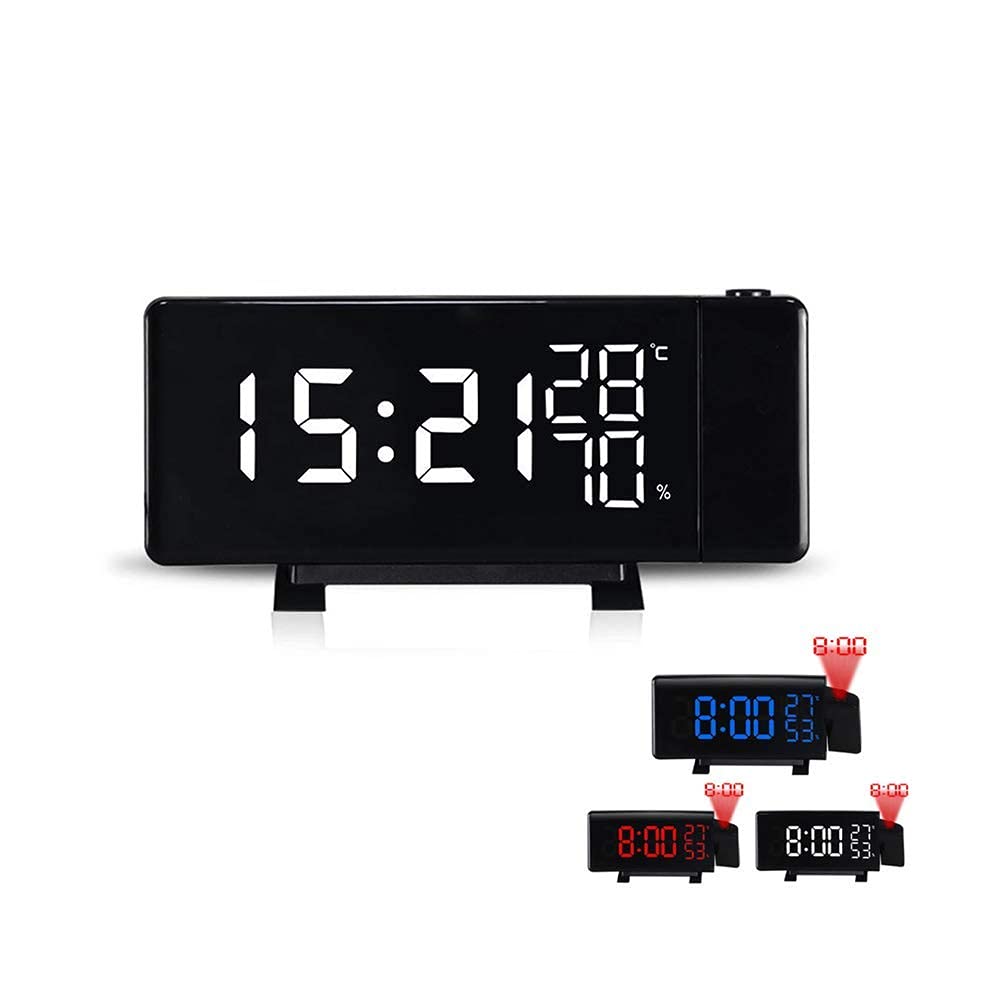 DIEFMJ Digital Alarm Clock with USB Charging, LED Projection, Snooze Function - Perfect for Bedroom, Office, and Travel Use