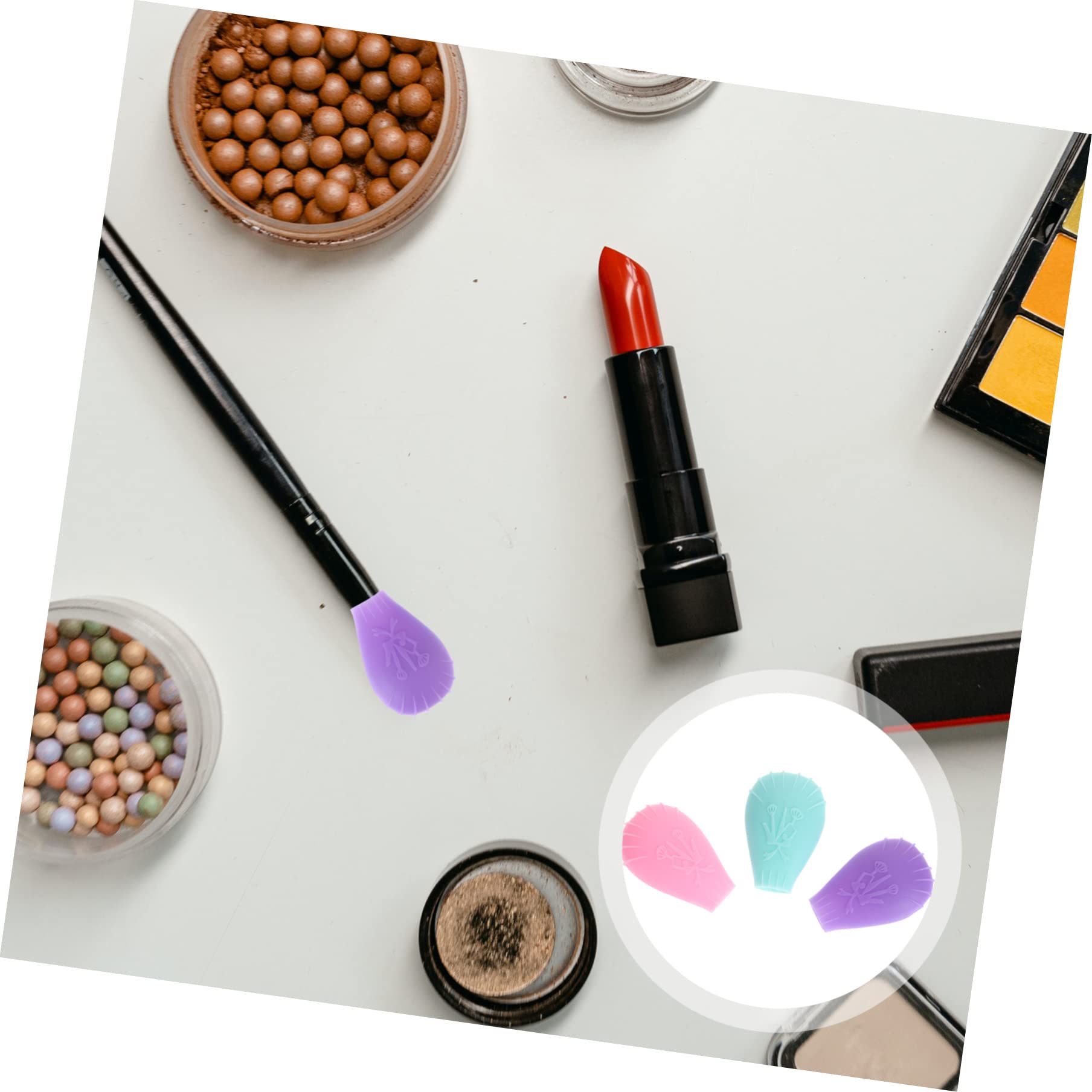 LALAFINA 3 Pack Silicone Makeup Brush Covers - Travel Size Protective Head Covers for Cosmetic Brushes | Perfect for Travel, Storage & Hygiene Protection
