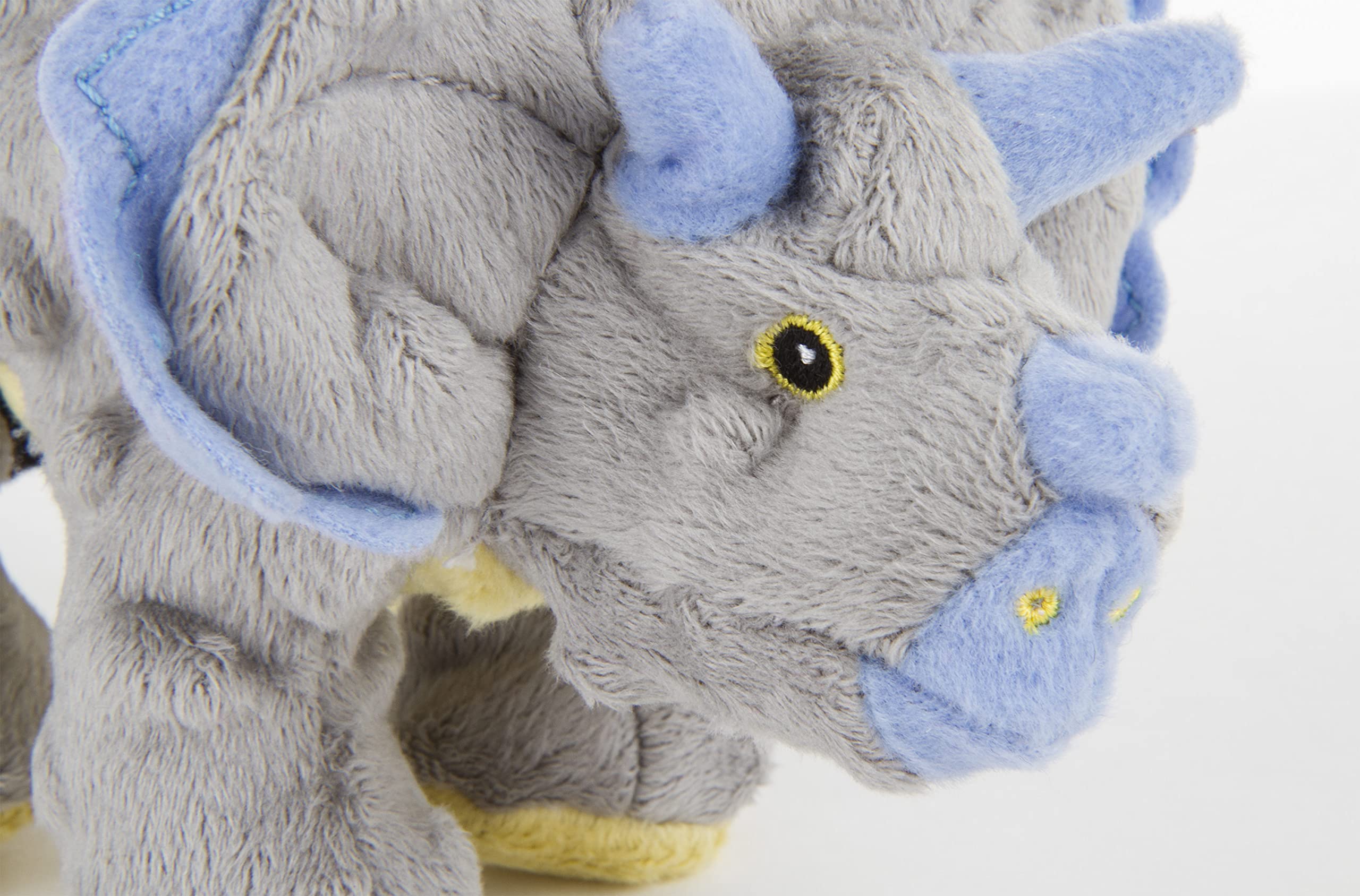 goDog Dinos Frills Squeaky Plush Dog Toy with Chew Guard Technology - Gray Small Dinosaur Chew Toy for Puppies & Small Dogs | Interactive Play, Training Reward, Teething Relief