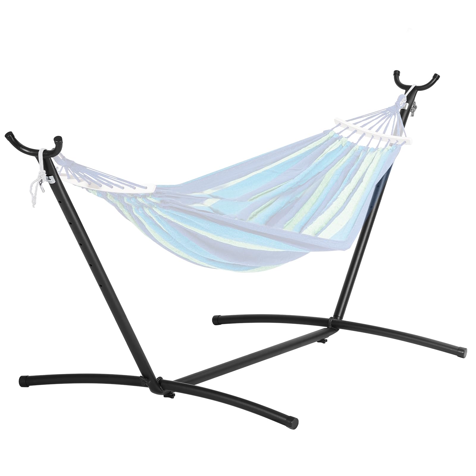 VEVOR Portable Hammock Stand - Heavy Duty 450lbs Capacity Steel Hammock Stand for 2 Person, Adjustable Hooks Frame Fits 10-13ft Hammocks - Space Saving Design with Carrying Bag for Backyard, Camping, Beach, Patio & Indoor Relaxation