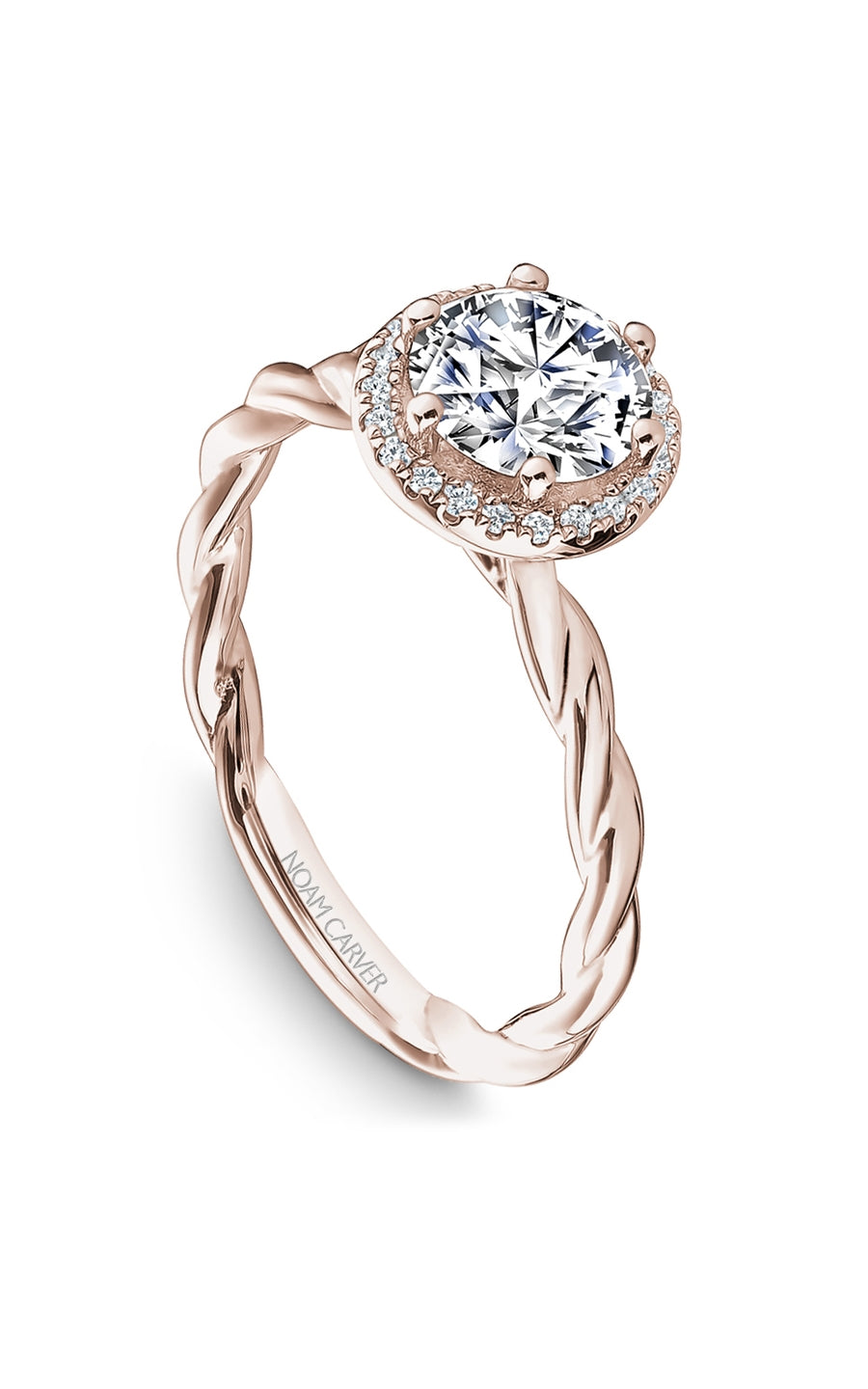 Noam Carver B177 02RA Bridal Engagement Ring - 14K White Gold Diamond Wedding Band for Women - Perfect for Proposals, Anniversaries & Romantic Occasions