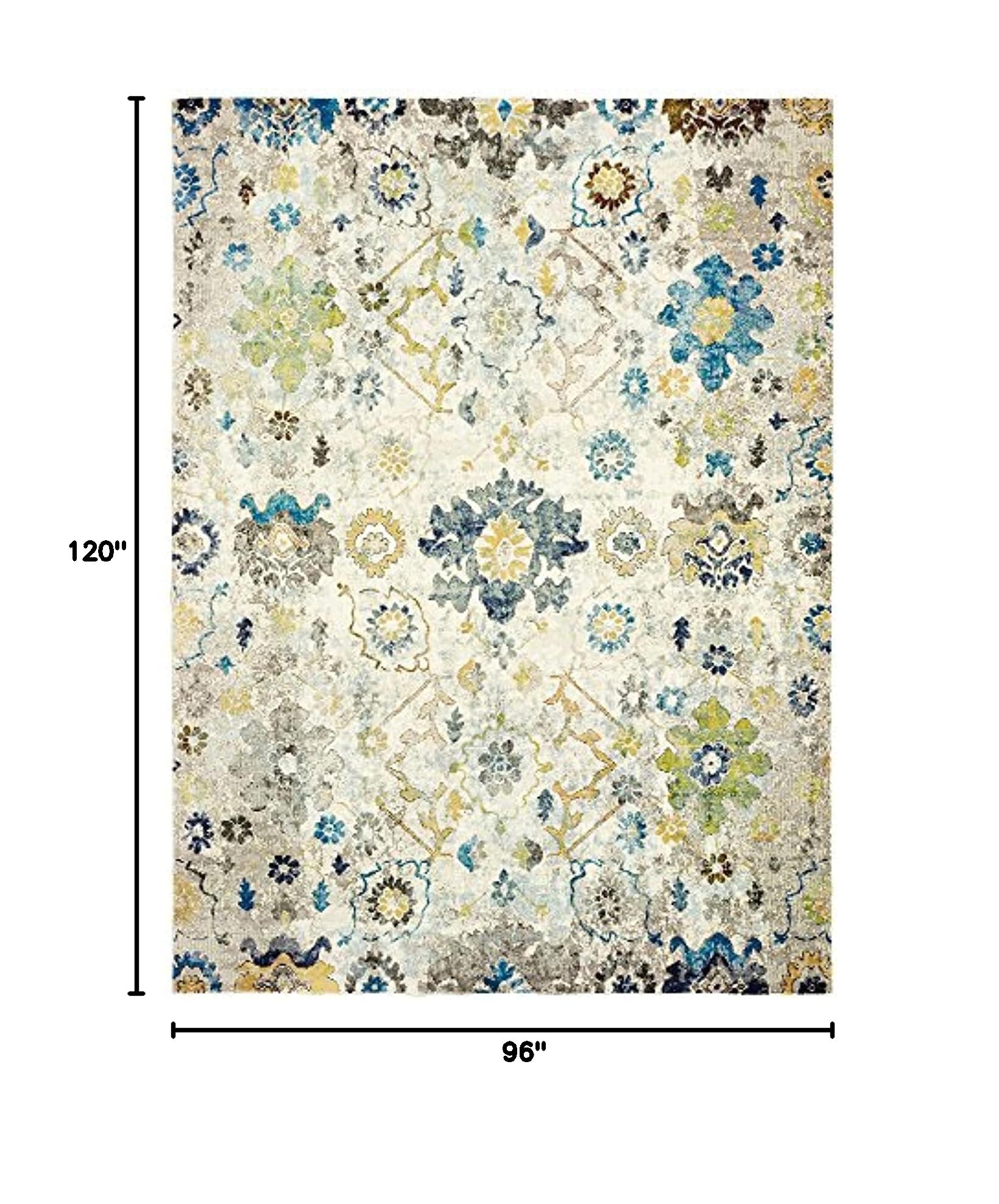 LR Home Gala Collection 8' x 10' Beige Multi Area Rug - Perfect for Living Room, Bedroom & Home Decor
