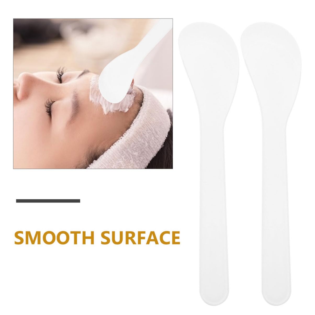 FRCOLOR 50pcs Mini Makeup Spatula Set - White Plastic Cosmetic Spatulas for Facial Mask Application, Skin Care & Esthetician Supplies | Perfect for DIY Beauty, Spa Treatments & Professional Use