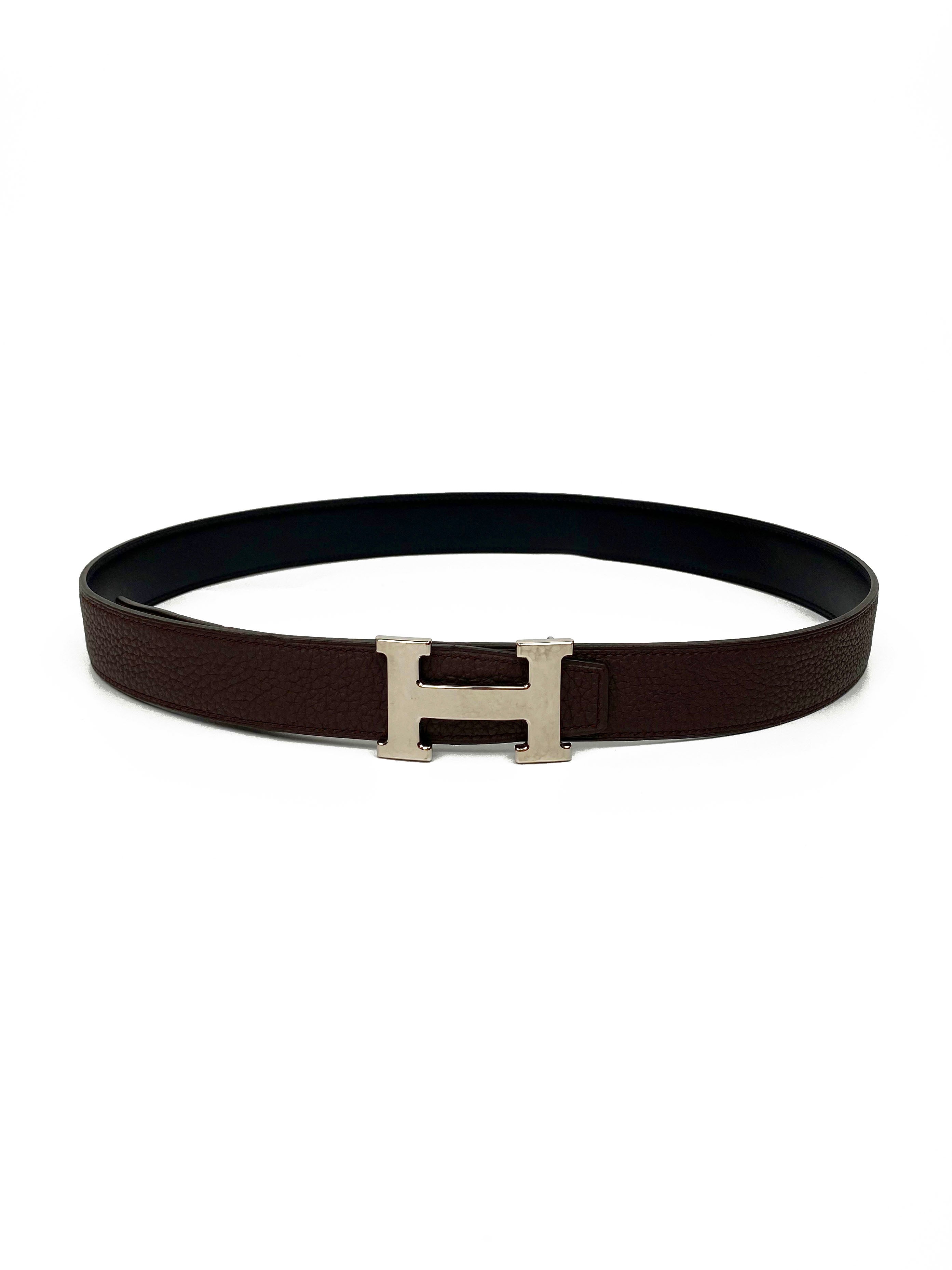 Hermes Men's Martelee Reversible Belt - Black & Brown | Luxury Leather Belt for Business & Casual Wear | Perfect for Office, Parties & Everyday Use