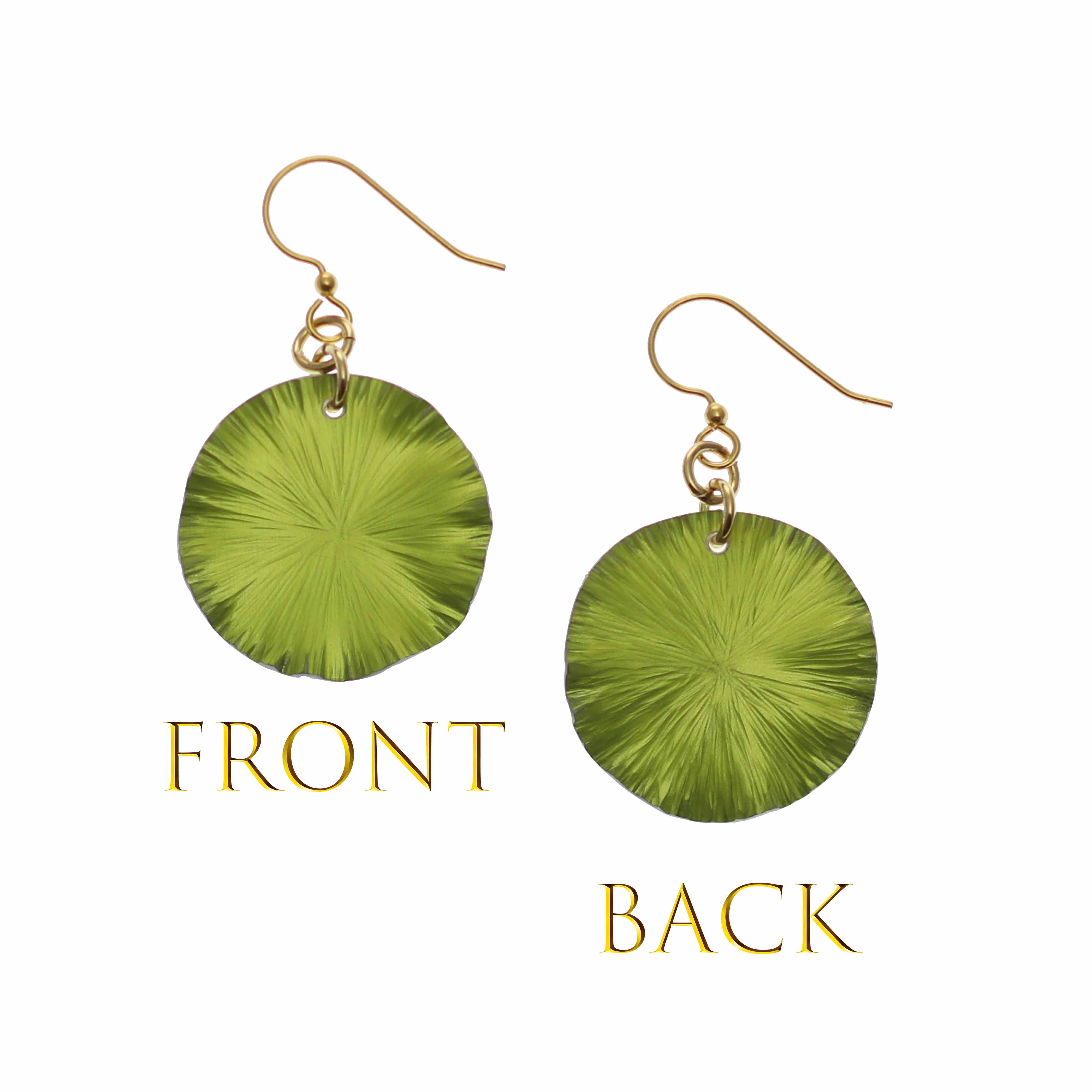 Small Sour Candy Apple Anodized Lily Pad Leaf Drop Earrings - Dainty Botanical Jewelry for Women - Perfect for Casual Wear, Parties & Gift Giving