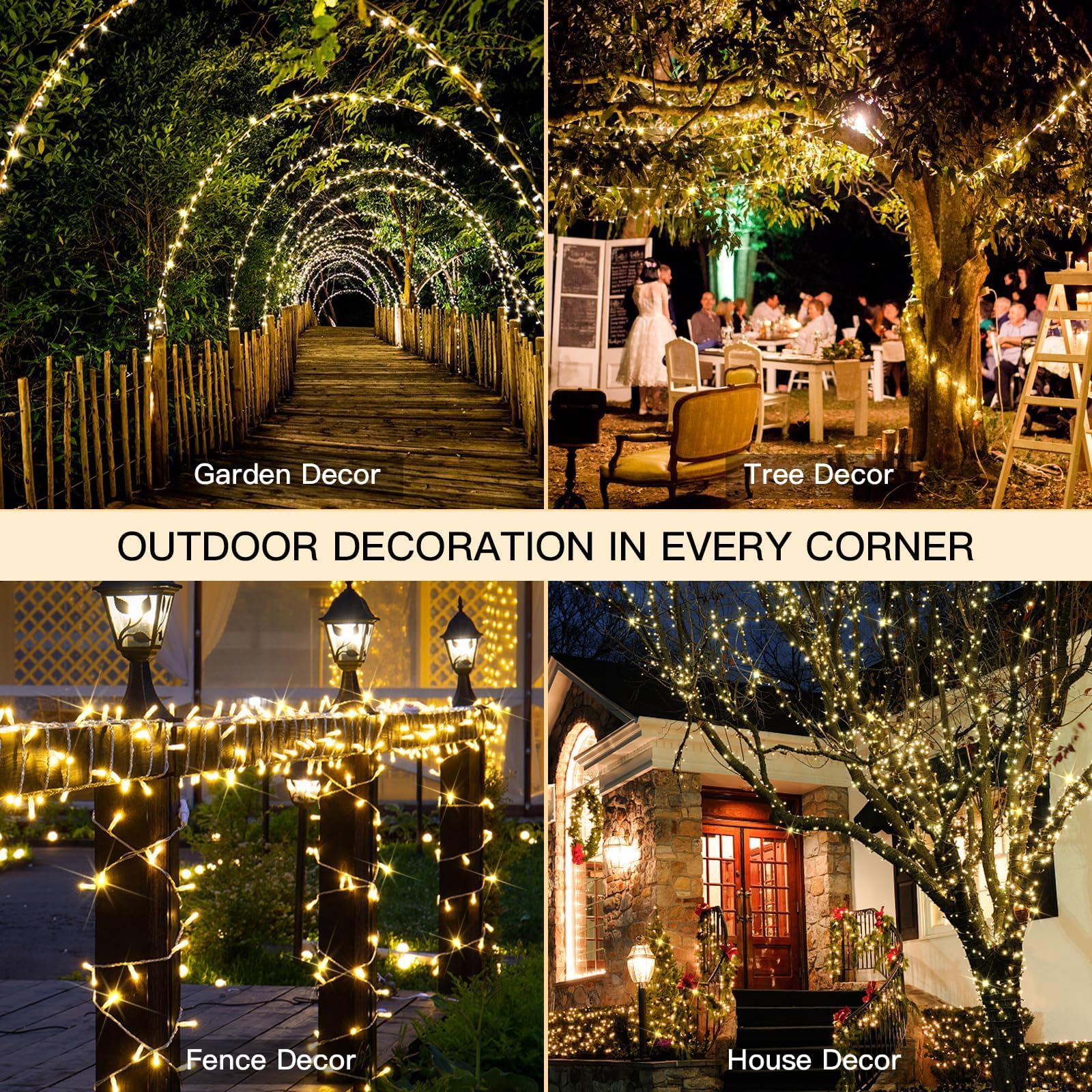 33FT 100 LED Warm White Fairy String Lights with Remote & Timer - Indoor/Outdoor Christmas Decor for Bedroom, Tree, Patio, Garden Party | Perfect for Holiday, Wedding, and Spring Decoration