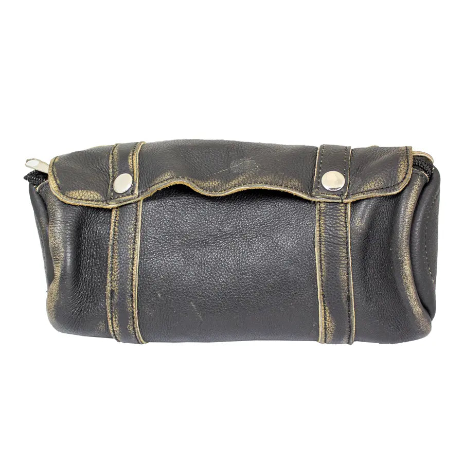 Vintage Distressed Leather Tool Bag for Mechanics - Durable Open Road Soft Body Work Bag for Car Repair & DIY Projects