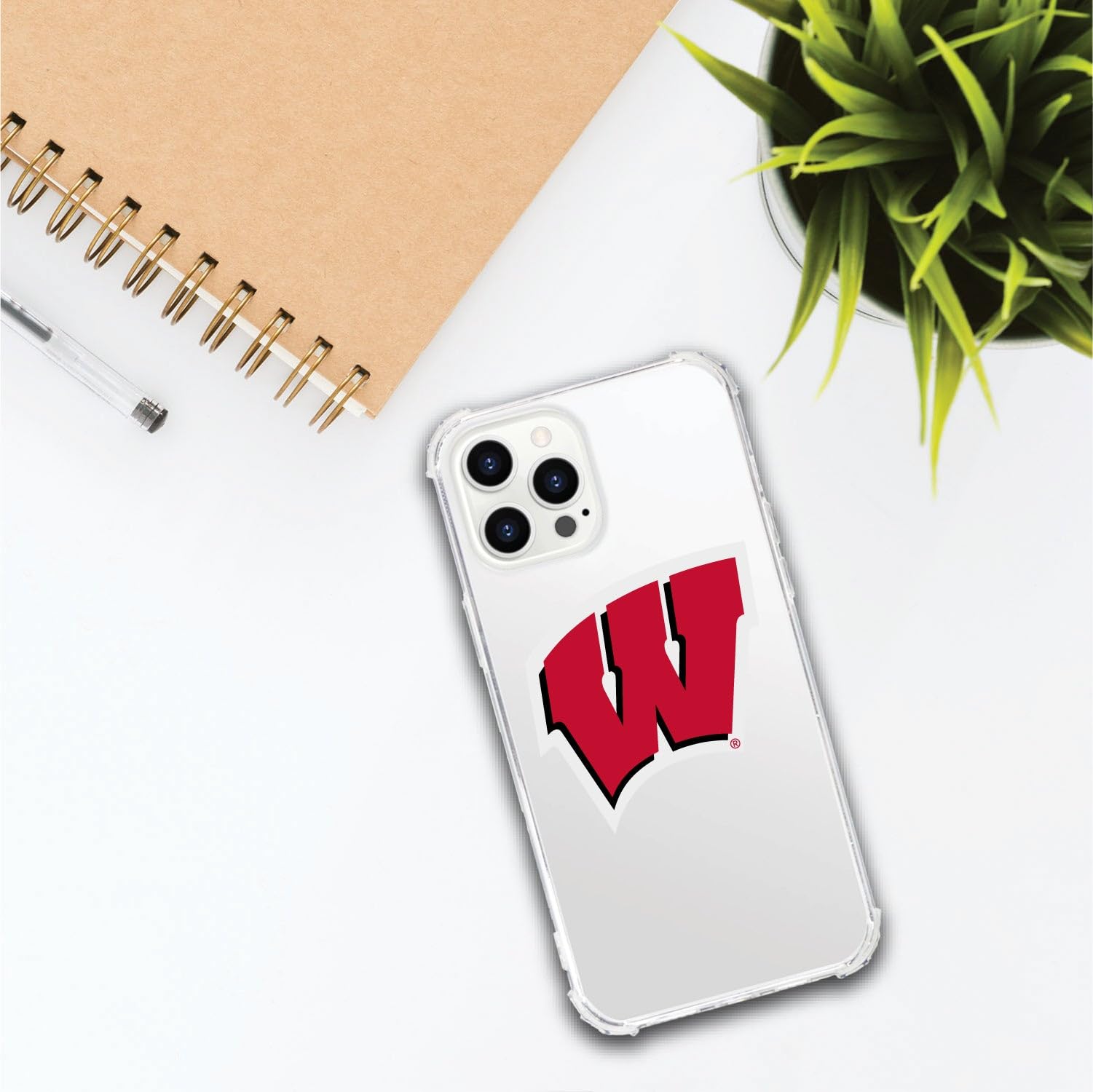 Durable OTM Essentials Phone Case with Tough Edge for iPhone 13 Pro Max - University of Wisconsin-Madison Badgers Design | Perfect for School, Travel & Everyday Protection