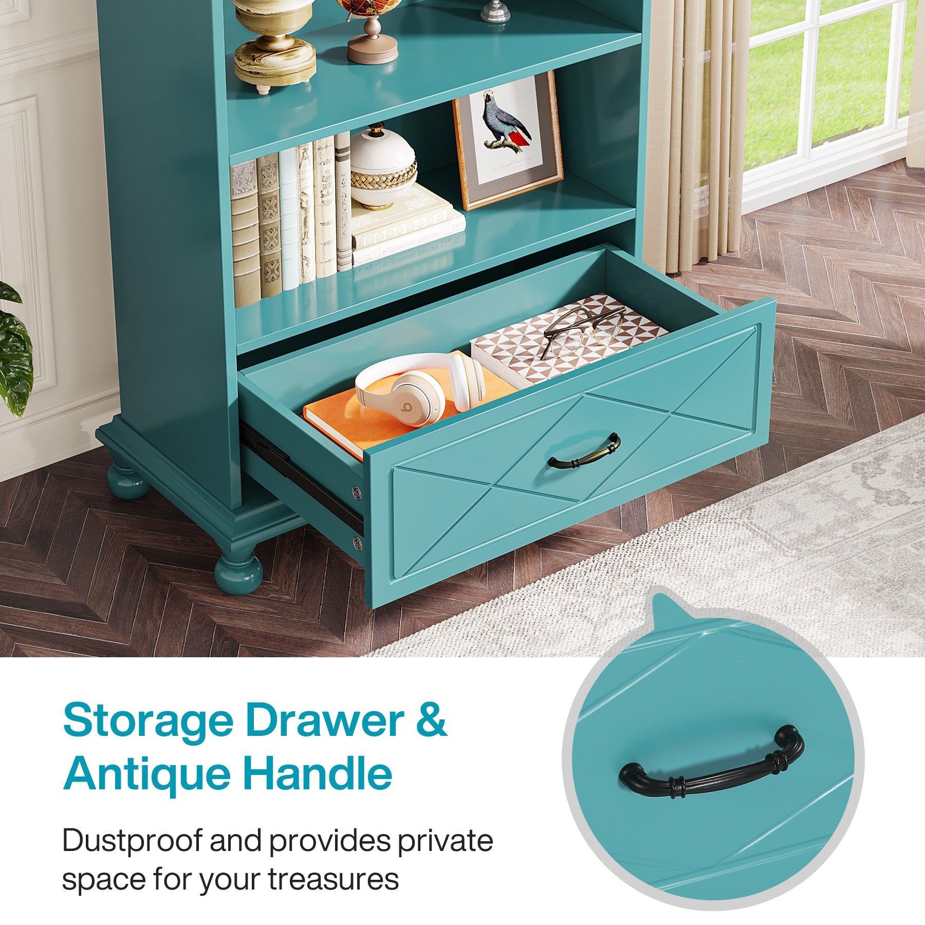 6-Shelf Bookcase with Drawer - 71