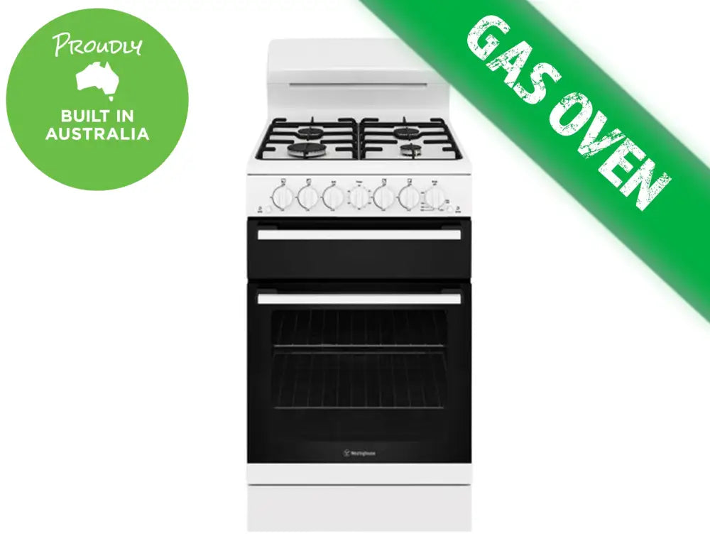 Westinghouse WLG510WCNG 54cm Gas Freestanding Cooker - 5 Burner Gas Range with Oven for Home Kitchen Cooking, Baking & Roasting | Perfect for Family Meals, Holiday Dinners & Professional Chefs