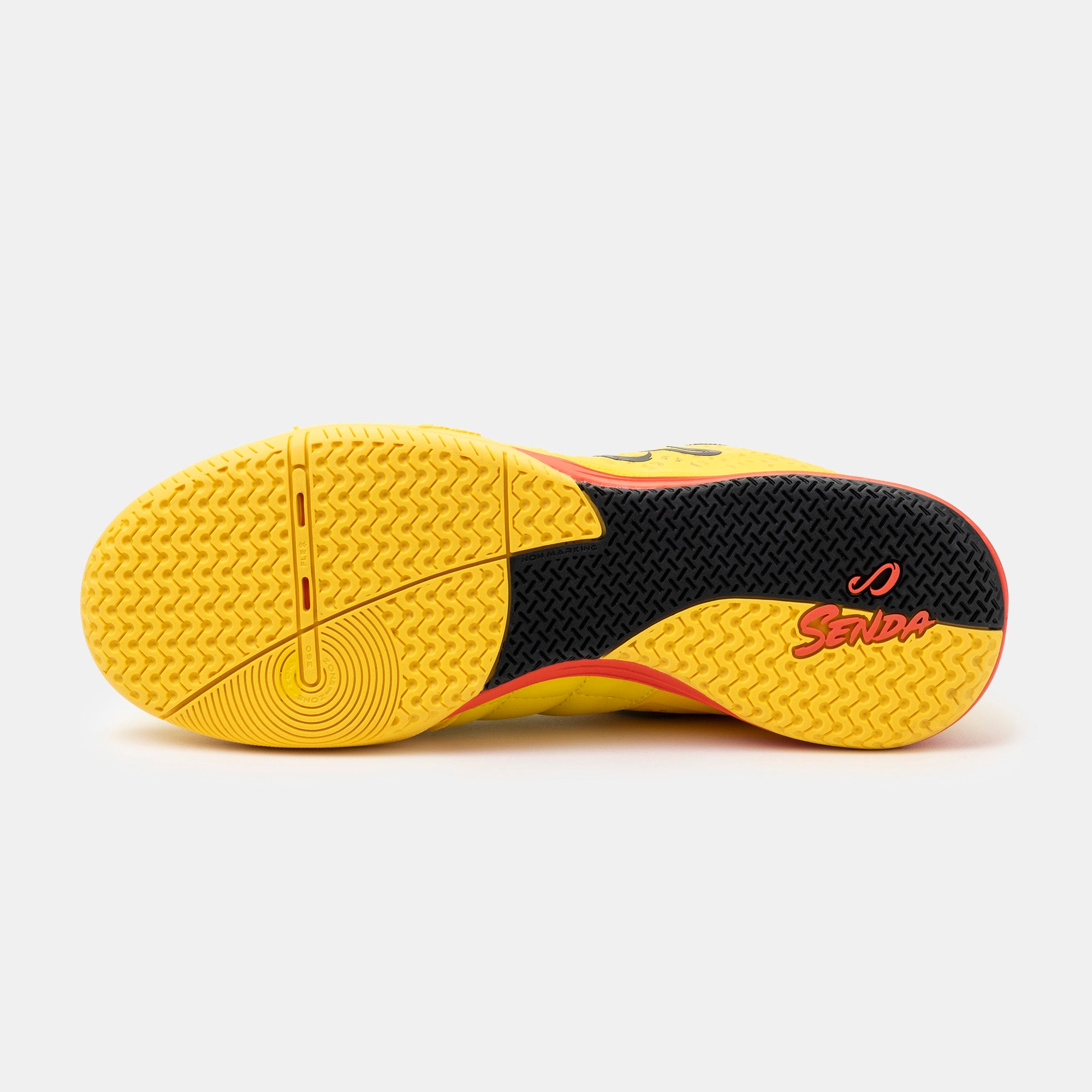 Senda Athletics USHUAIA Pro 2.0 Futsal Soccer Shoes for Men - Lightweight Indoor Football Cleats with Non-Marking Sole (Yellow) - Perfect for Futsal Courts, Gym Floors & Indoor Soccer Training