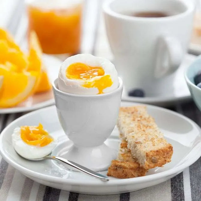 6-Pack Single Egg Cups - Elegant Porcelain Egg Holders for Breakfast, Dining, and Kitchen Decor | Perfect for Soft-Boiled Eggs, Snacks, and Table Setting