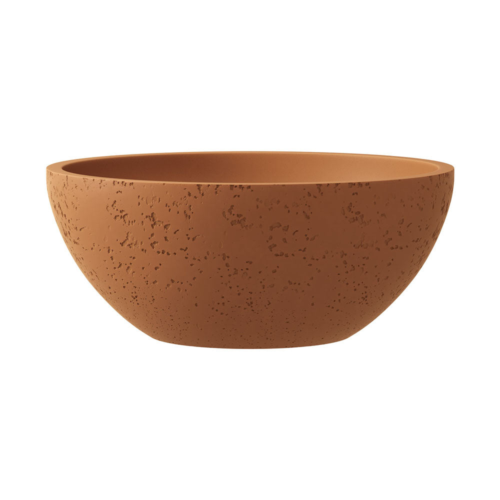 Fienza RB074TU Alba Round Concrete Above Counter Basin - Modern Farmhouse Sink for Bathroom & Powder Room - Durable & Stylish Tuscan Design for Vanity or Vessel Sink Installation
