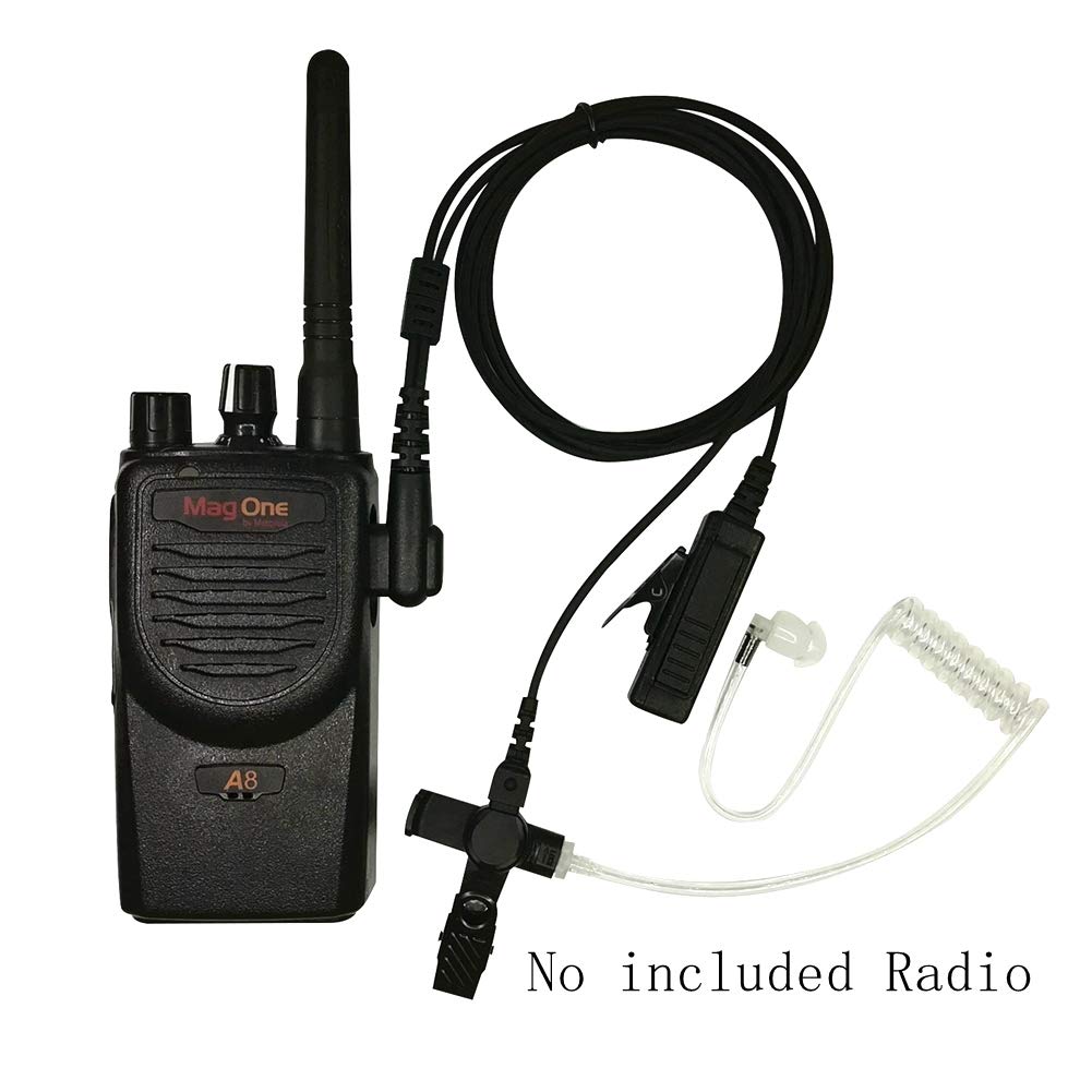 Motorola Walkie Talkie Earpiece with Mic - 2 Pin Acoustic Tube Headset for CP200 GP2000 XU1100 PRO1150 MU12 - 2 Pack - Ideal for Security, Construction & Event Staff Communication