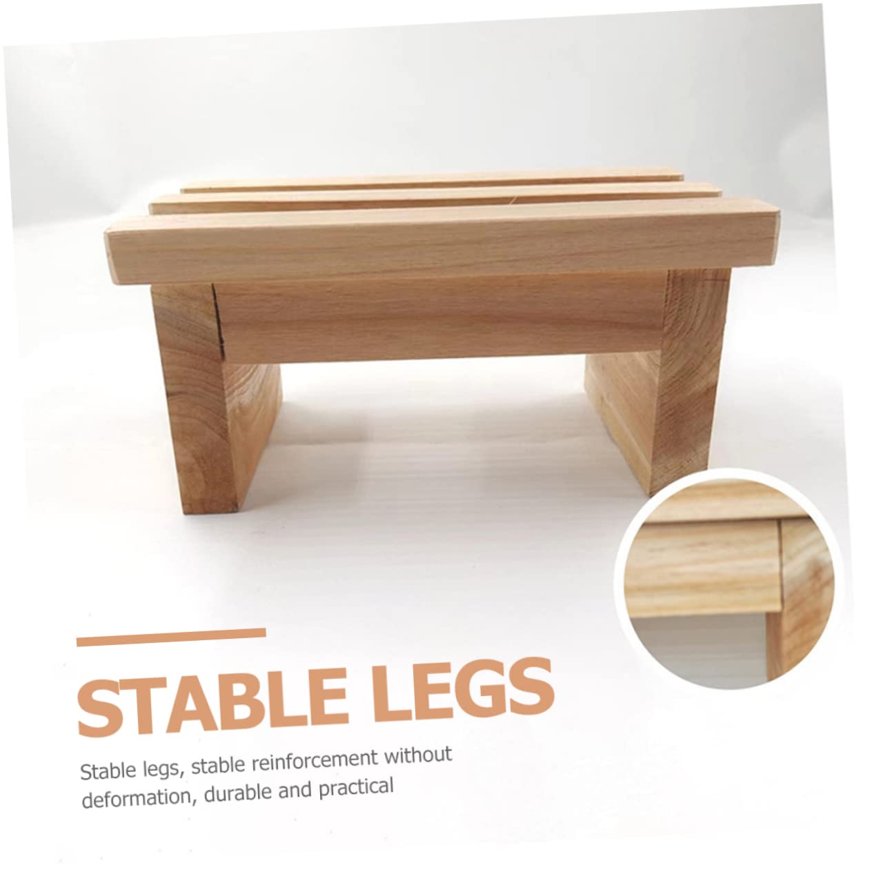 Homoyoyo Wooden Bench Stool for Kids & Adults - Durable Step Stool for Boys & Girls Bedroom, Living Room, and Home Decor | Perfect for Reading Nook, Playroom, and Entryway Seating