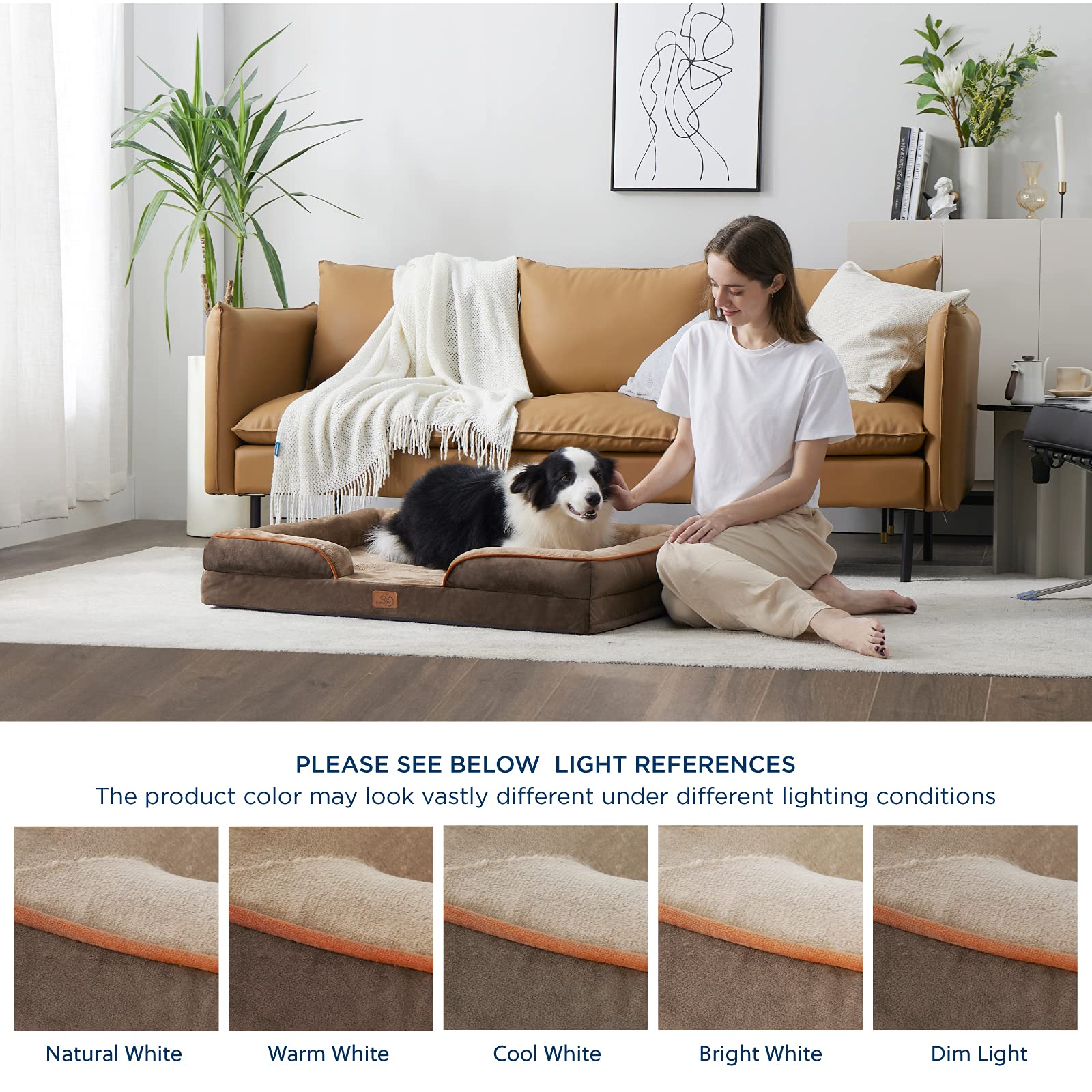 Bedsure XXL Orthopedic Dog Bed for Large Dogs - Washable Memory Foam Pet Sofa with Removable Cover, Waterproof Lining & Non-Slip Bottom - Great for Great Danes, Mastiffs & Giant Breeds - Perfect for Living Room, Bedroom & Pet-Friendly Spaces