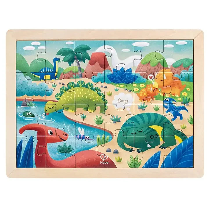 Dino Wooden Puzzle 24-Piece - Fun & Educational Dinosaur Toy for Kids, Perfect for Birthday Gifts & Preschool Learning Activities