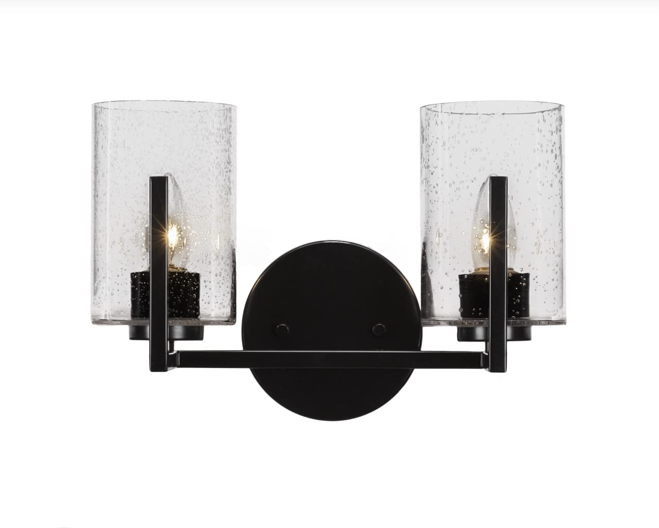 Atlas 2-Light Matte Black Bathroom Vanity Light Fixture - Modern Sconce for Bathroom Mirror Lighting (4512-MB-300) | Perfect for Powder Room, Master Bath & Spa Decor