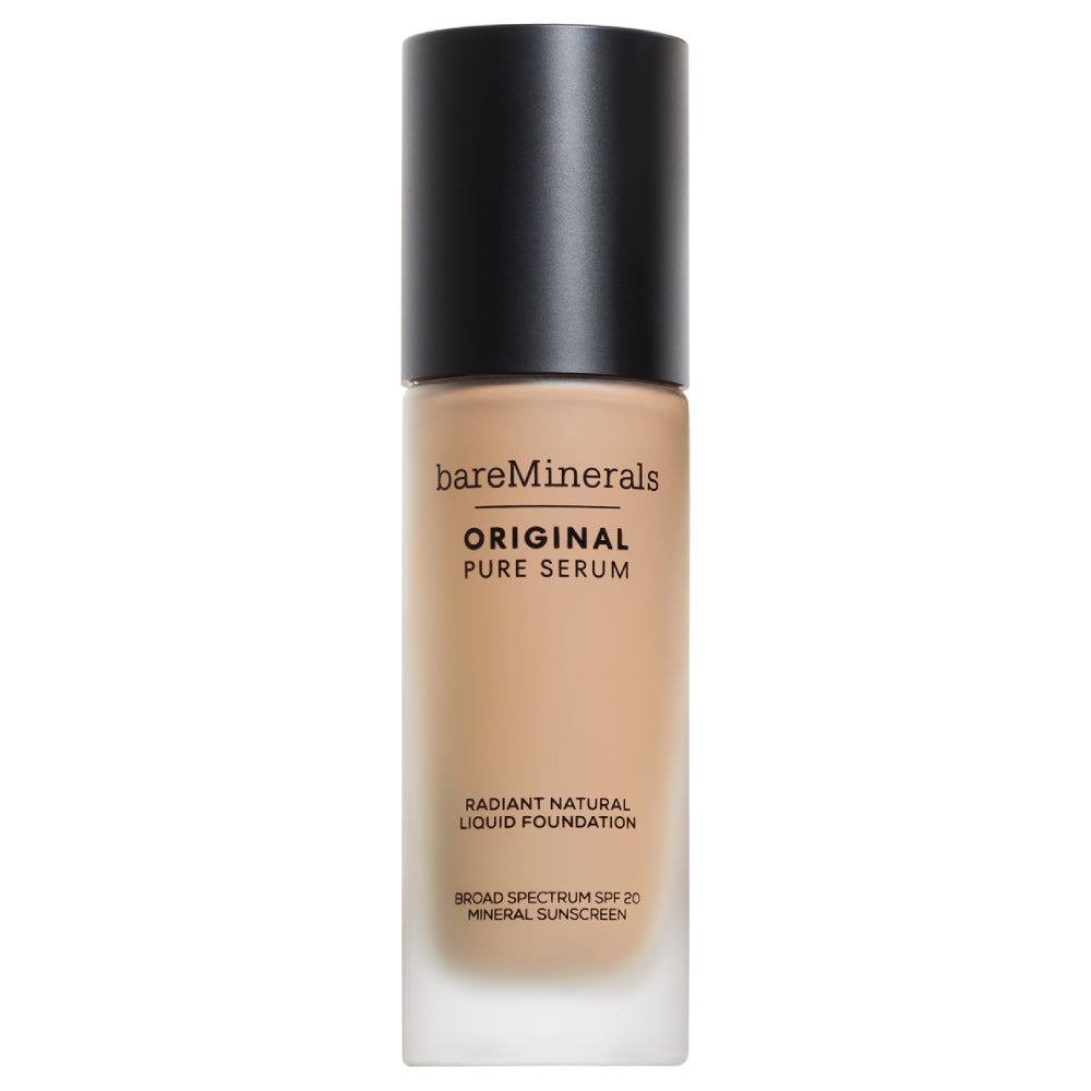 BareMinerals Original Pure Serum Radiant Natural Liquid Foundation - Lightweight Hydrating Makeup for Flawless Coverage | Perfect for Daily Wear & Special Occasions