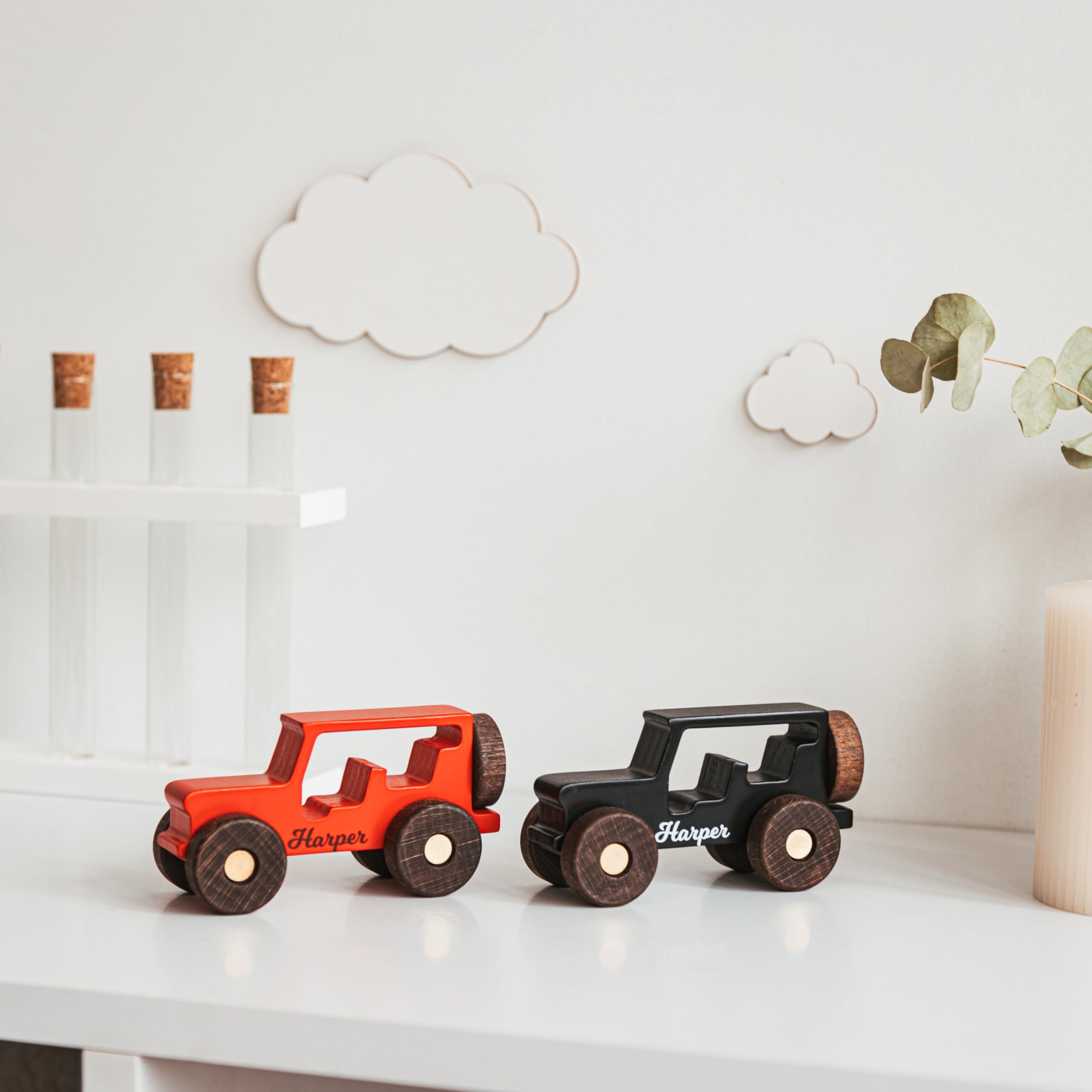 Personalized Name Wooden Toy Car for Toddlers - Unique Baby Shower & 1st Birthday Gift for Boys - Montessori Educational Learning Toy - Christmas Present for Kids - Perfect for Playtime, Early Childhood Development & Gift-Giving Occasions