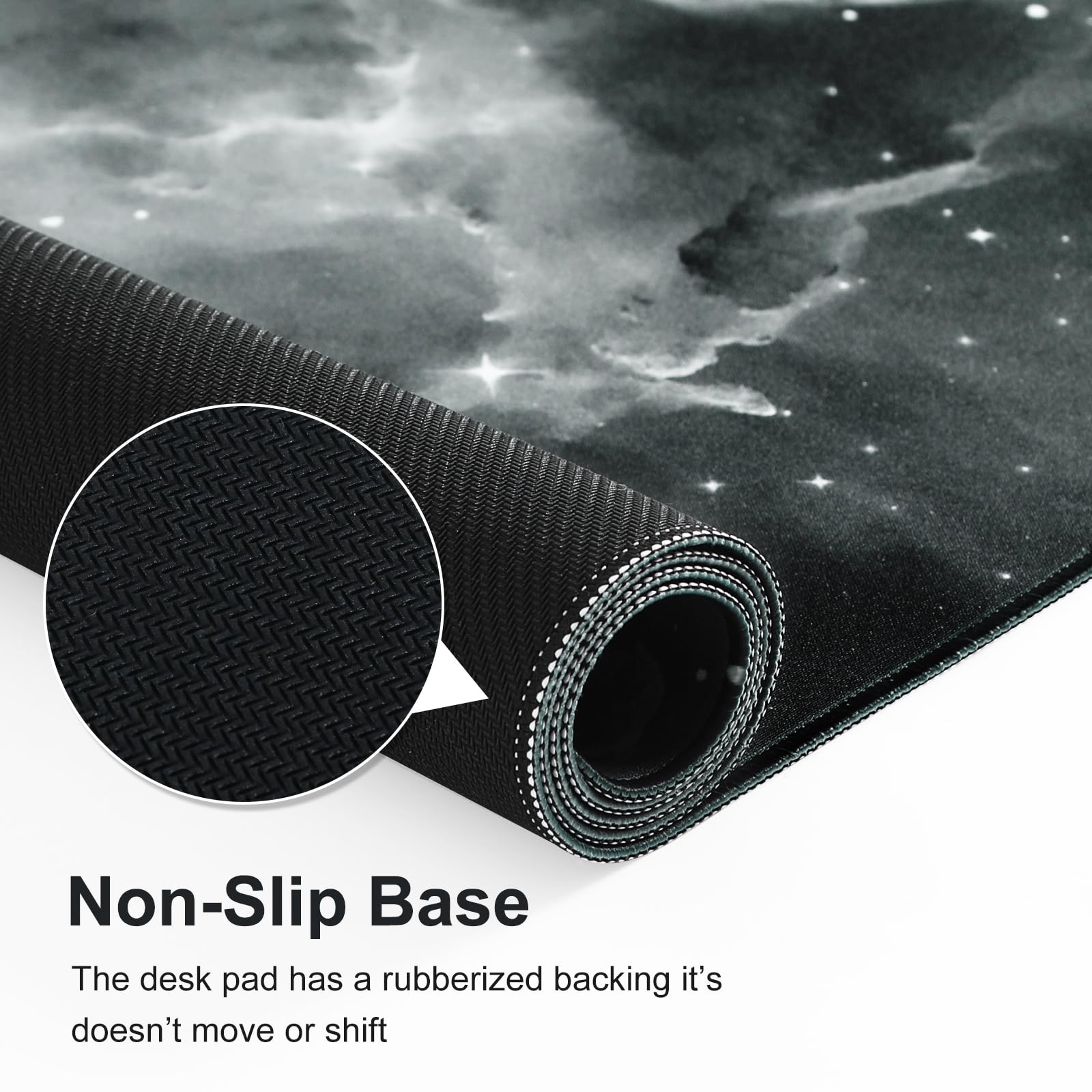 iCasso XXL Large Black Gaming Mouse Pad with Stitched Edges & Non-Slip Rubber Base - Extended Computer Keyboard Desk Mat for PC, Laptop, Work & Office Use - Perfect for Gaming, Home Office & Professional Workspaces (Star Rock Design)