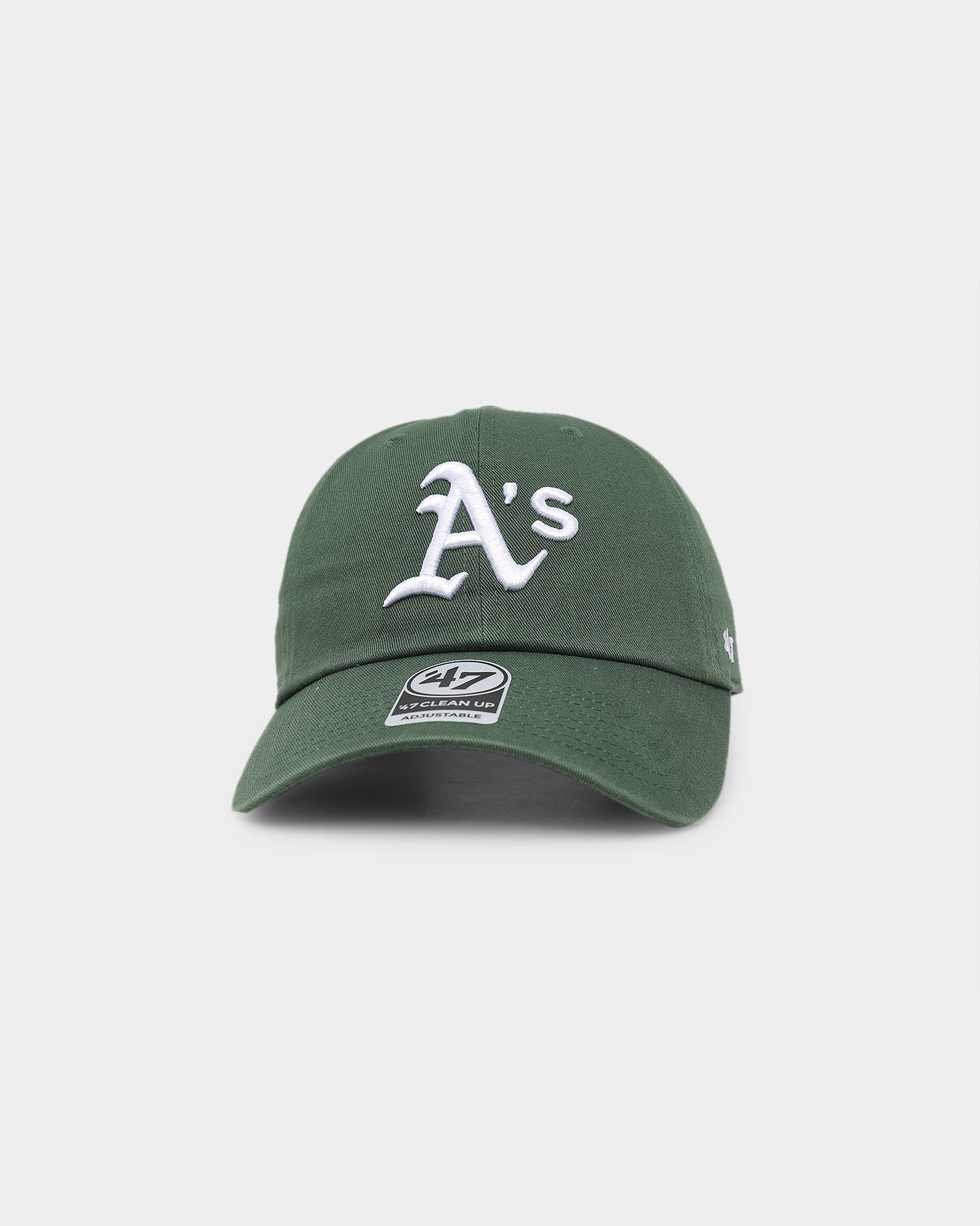 47 Brand Oakland Athletics Clean Up Strapback Adjustable Baseball Cap - Dark Green for Men & Women - Perfect for Baseball Games, Outdoor Sports & Casual Wear