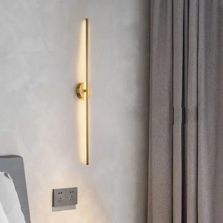 Nordic Style Gold LED Wall Light - Modern Minimalist Lighting for Living Room, Bedroom, and Hallway Decor