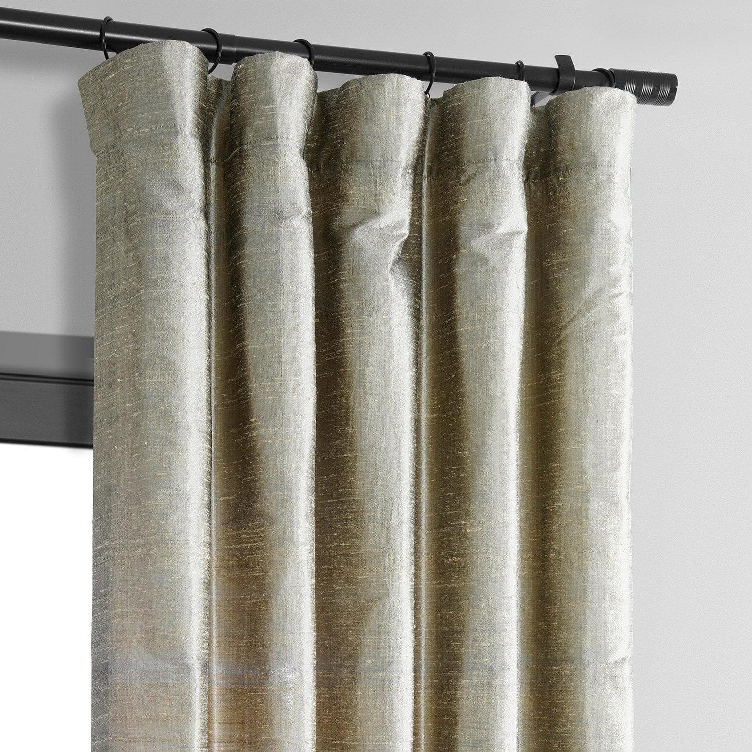Luxury Cashmere Textured Dupioni Silk Blackout Curtains - Elegant Room Darkening Drapes for Bedroom & Living Room