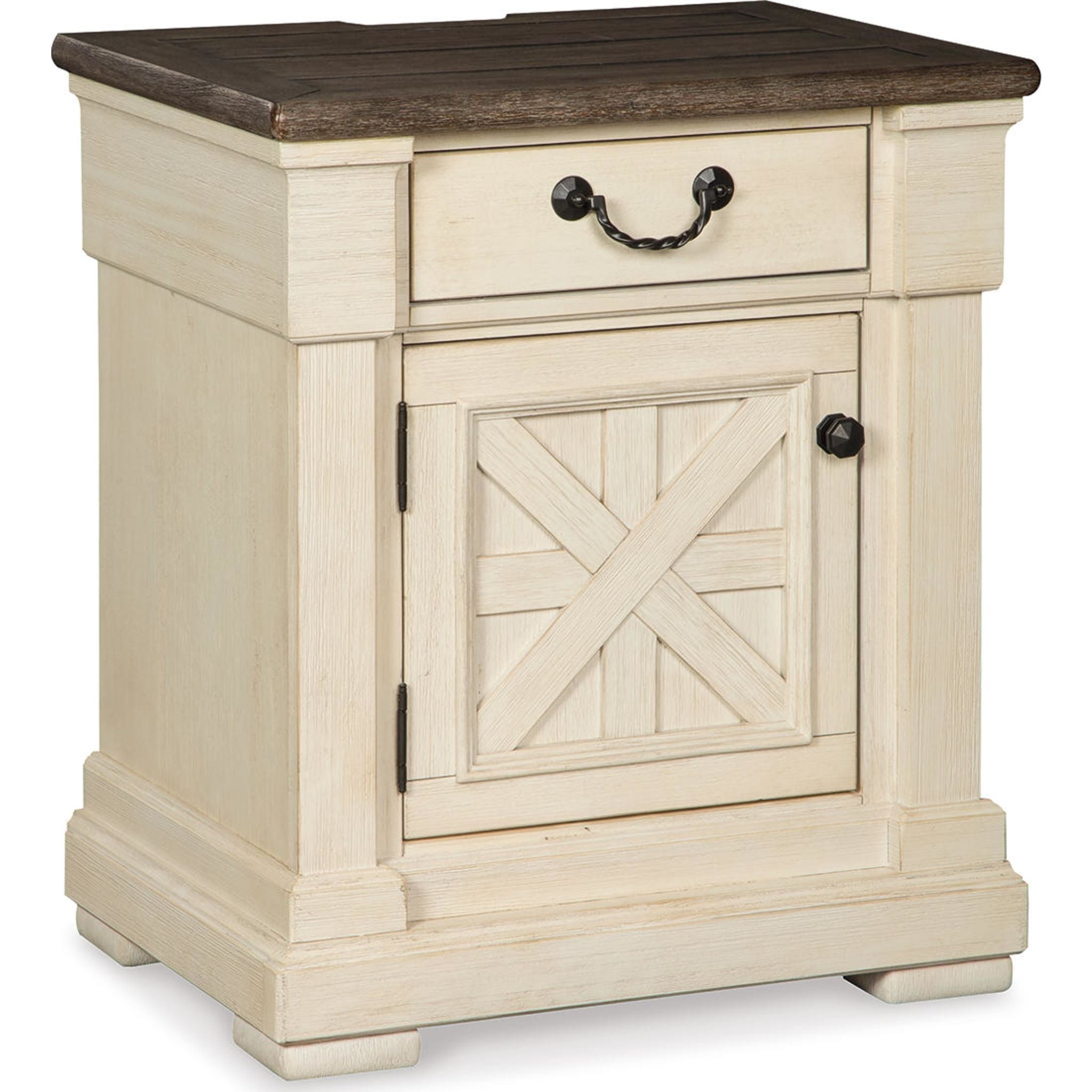 Bolanburg White Nightstand - Modern Bedside Table with Drawer for Bedroom, Living Room & Guest Room - Compact Storage Solution for Small Spaces