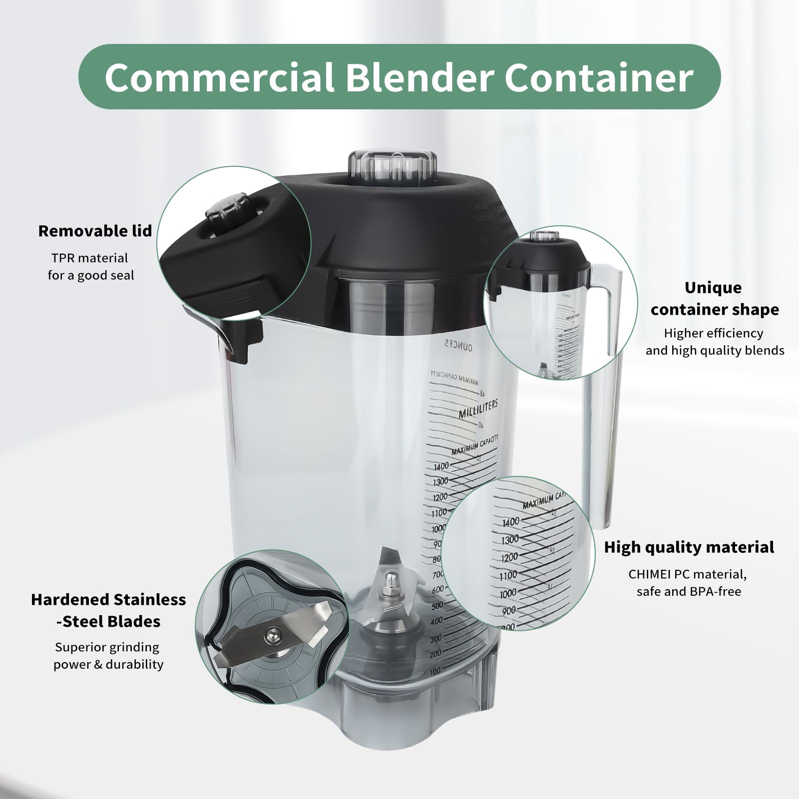 Vitamix Blender Pitcher 48oz - Compatible with VM0145, VM0100A - Perfect for Smoothies & Juicing