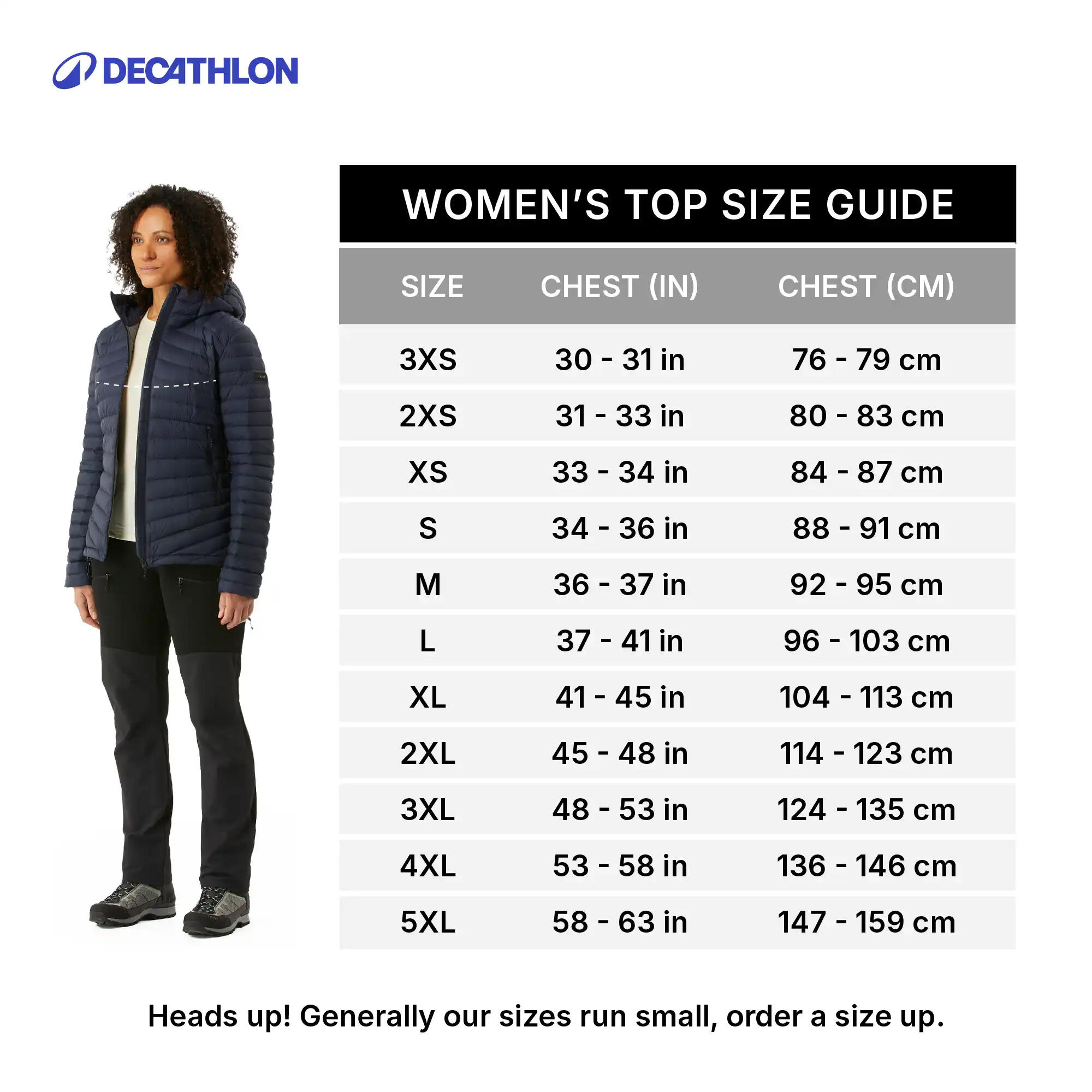 Forclaz Women's MT100 Hooded Down Puffer Jacket - Lightweight Winter Coat for Hiking, Travel & Outdoor Activities | Waterproof Insulated Jacket for Cold Weather